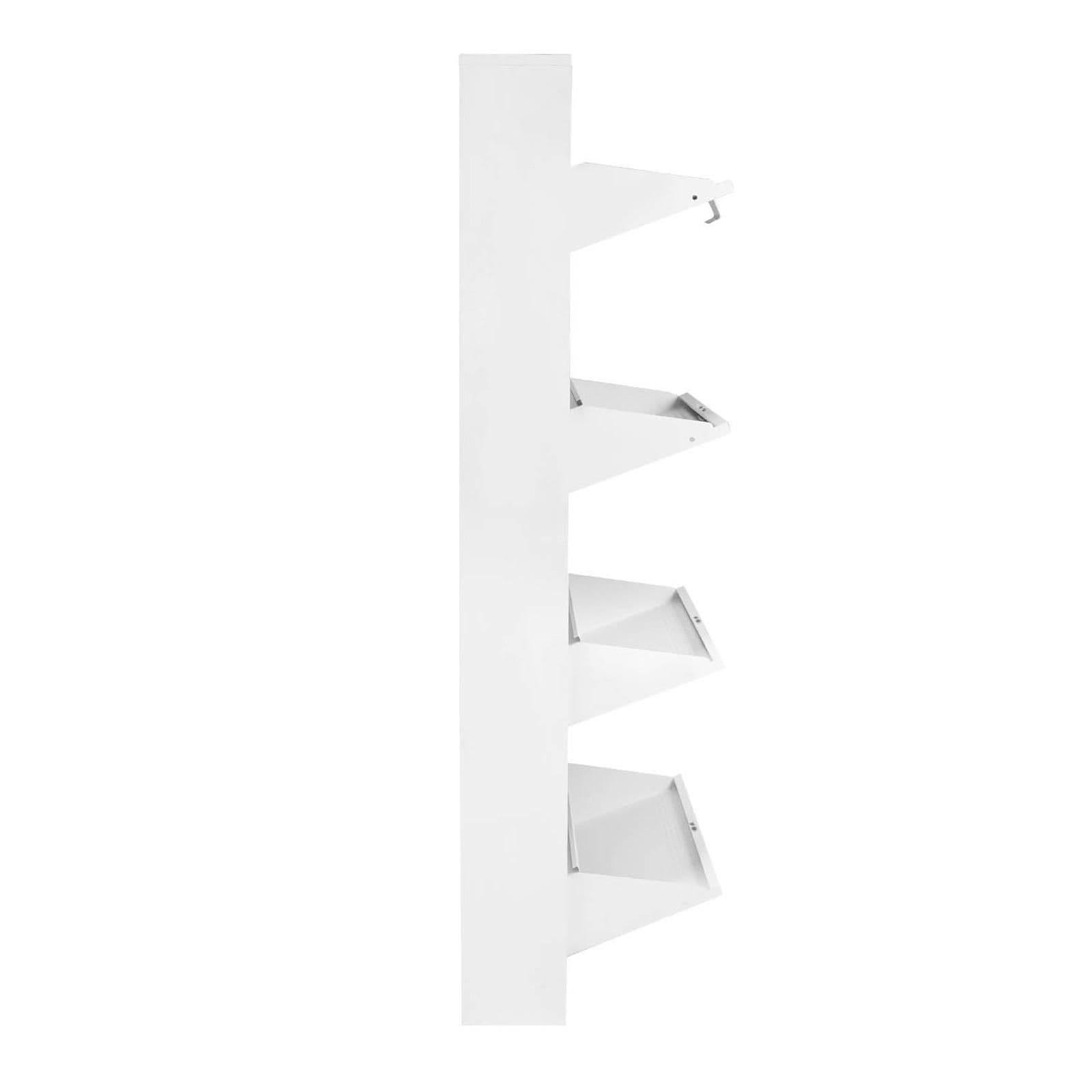 Scarpiera salvaspazio 66x137h cm in acciaio verniciato bianco con 4 vani a ribalta - Eclipse