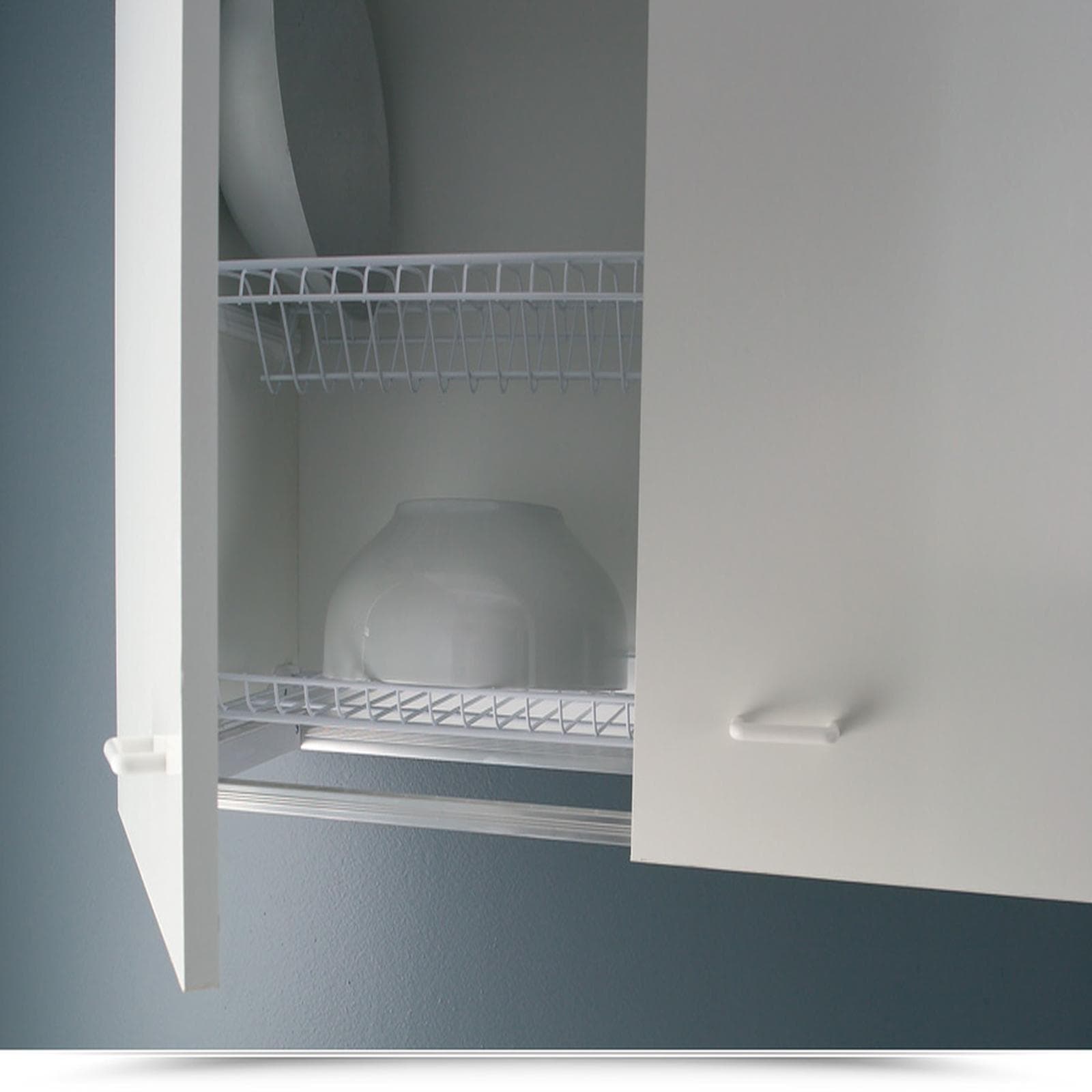 Scolapiatti bianco 60 cm doppia anta salvaspazio ideale per lavelli piccoli