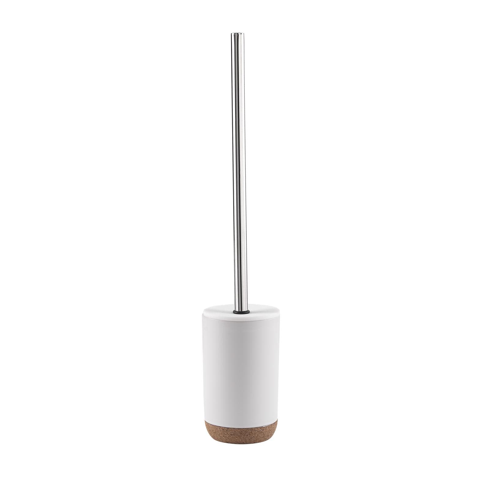 Portascopino d'appoggio in ceramica bianco e sughero - Ilary di Gedy