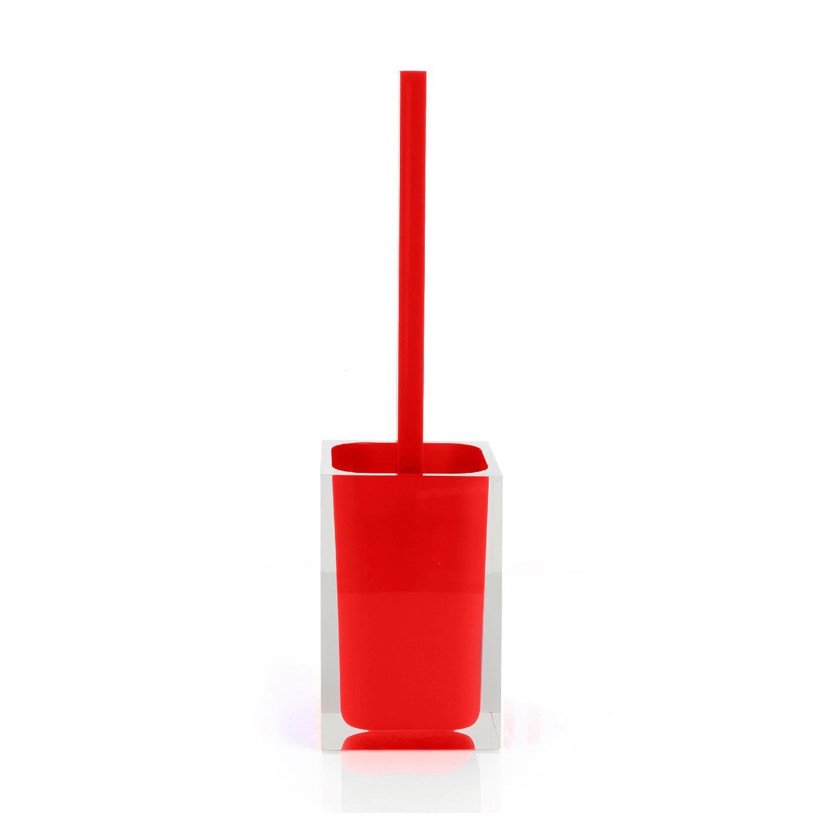 Portascopino d'appoggio con scopino in setole rosso e trasparente - Rainbow di Gedy