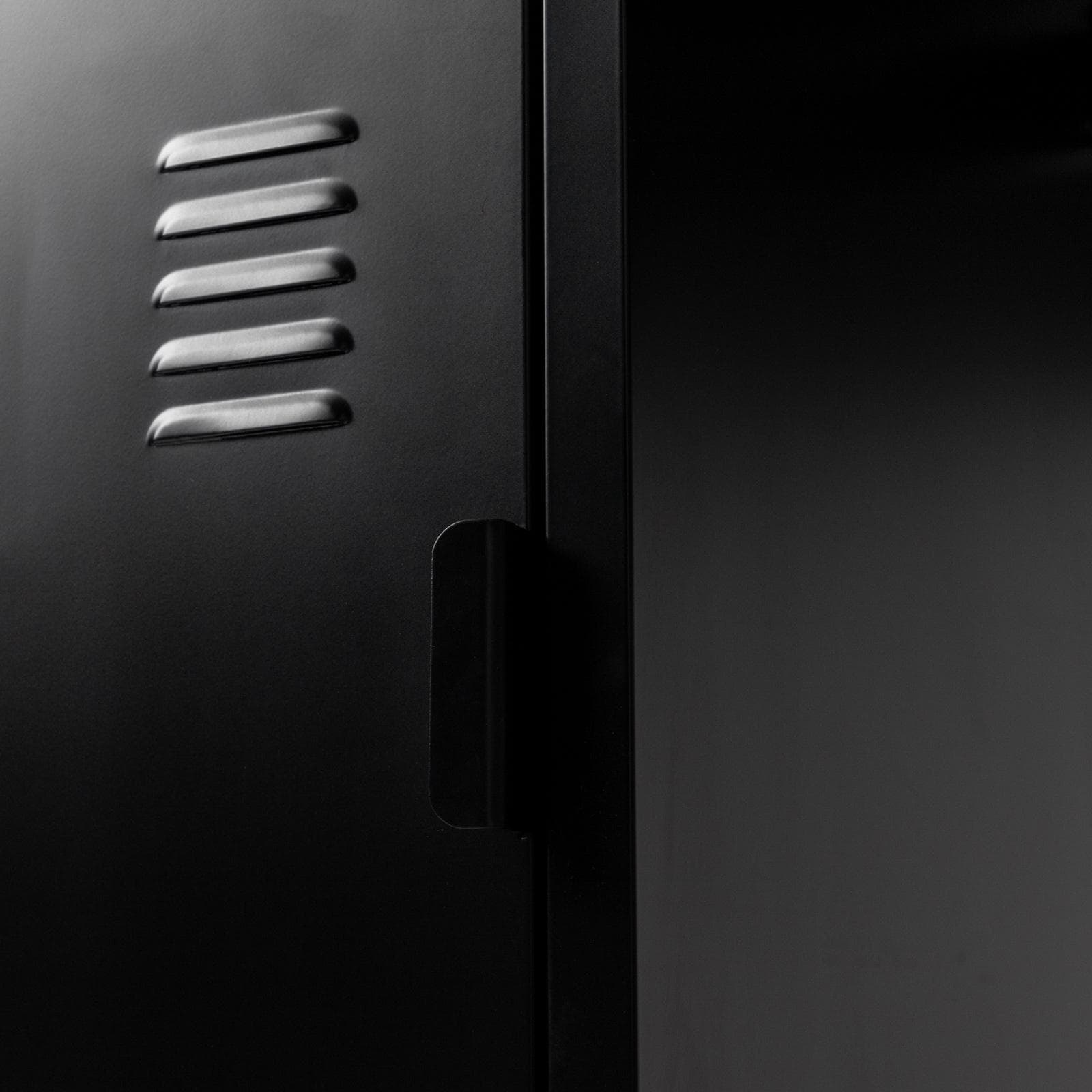 Scrivania 120x76h cm in acciaio verniciato nero con armadietto - Easton