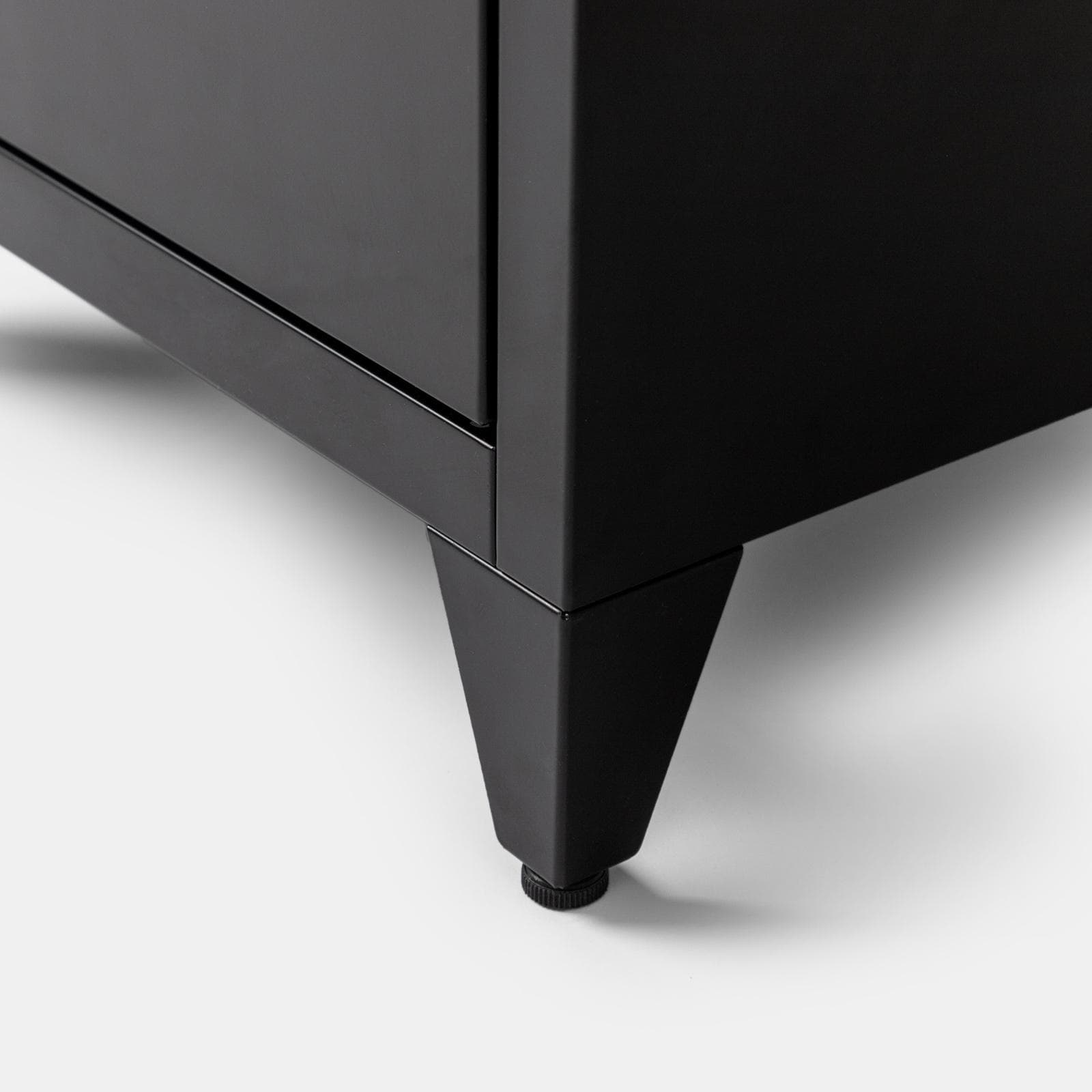 Scrivania 120x76h cm in acciaio verniciato nero con armadietto - Easton