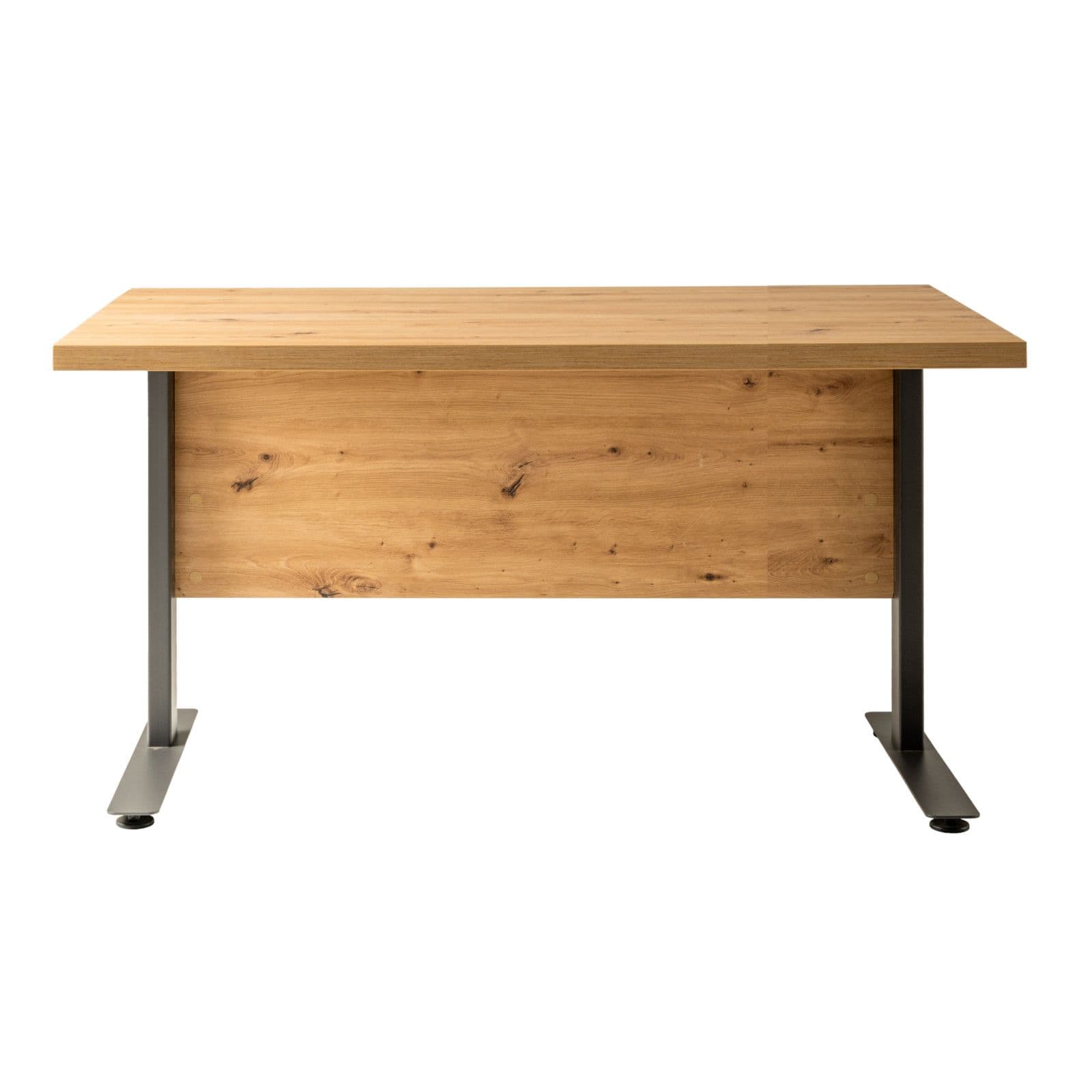 Scrivania 150x80 cm top in legno rovere artisan con spessore da 38 mm e gambe in metallo - Garen