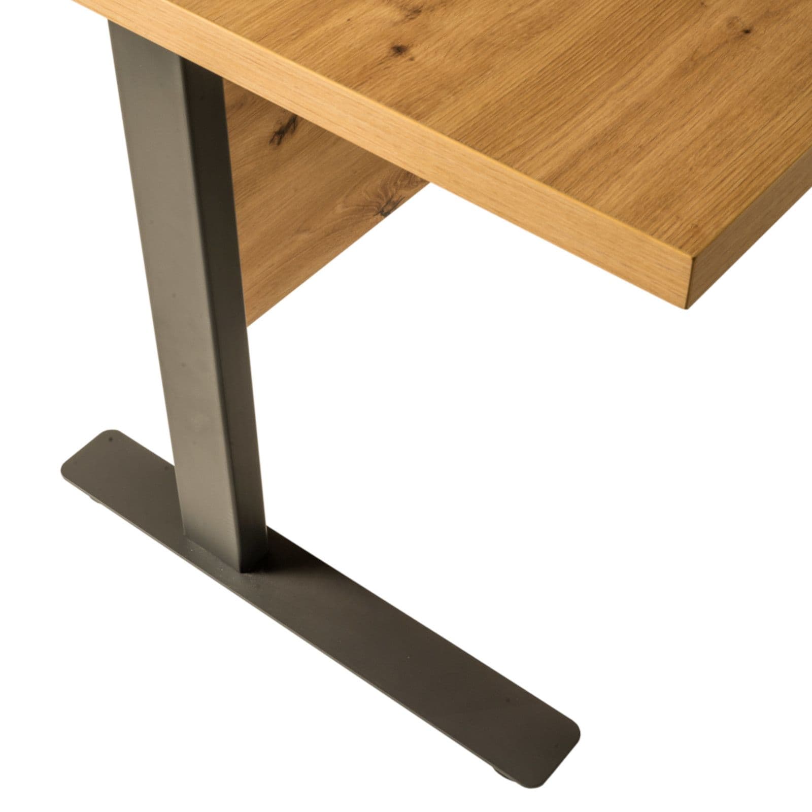 Scrivania 150x80 cm top in legno rovere artisan con spessore da 38 mm e gambe in metallo - Garen