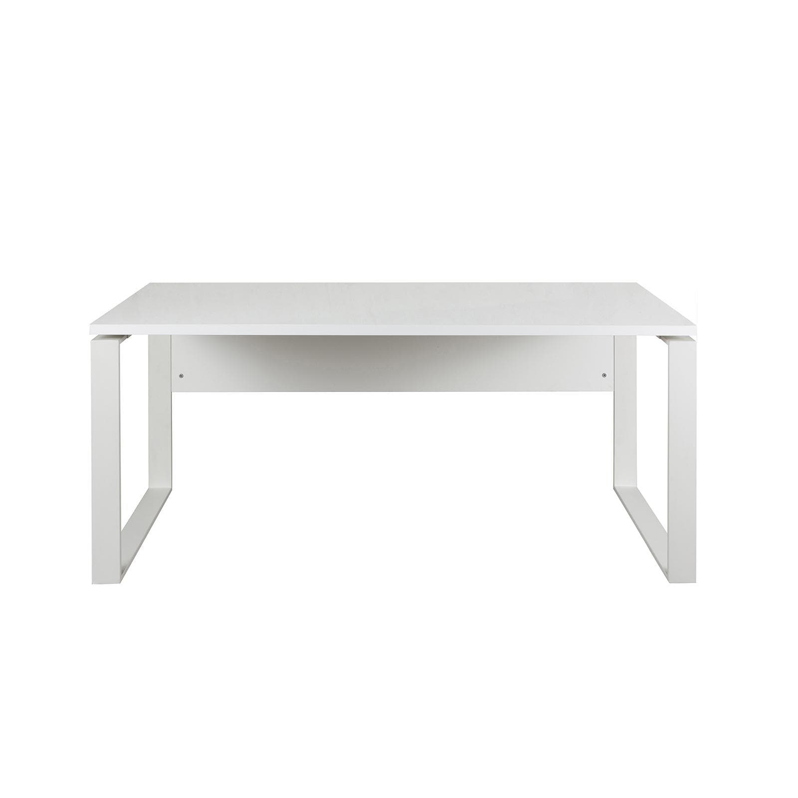 Scrivania 170x80 cm con top in legno bianco da 30 mm e gambe in metallo - Homely office