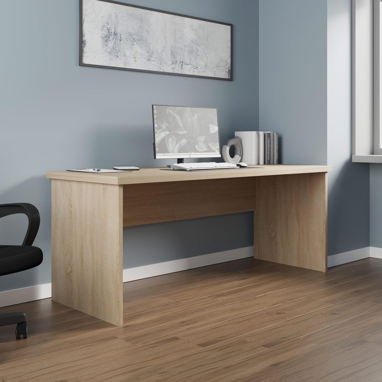 Scrivania 180x70 cm in legno rovere con spessore top da 38 mm - Fritz