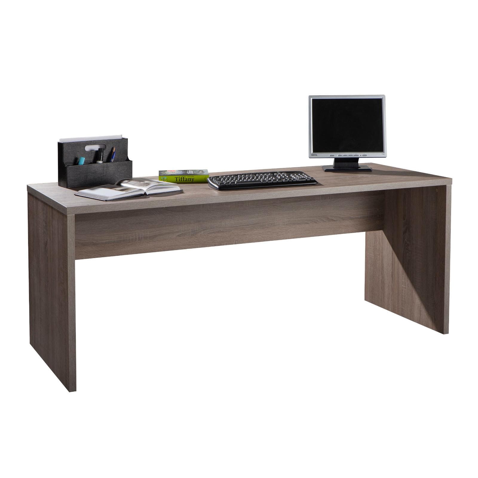 Scrivania 178x68 cm in legno rovere tartufo con spessore top da 30 mm - Homely office