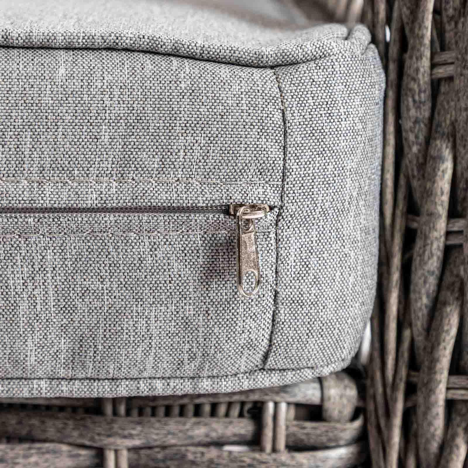 Sedia a dondolo in polyrattan grigio con cuscino grigio - Irmas