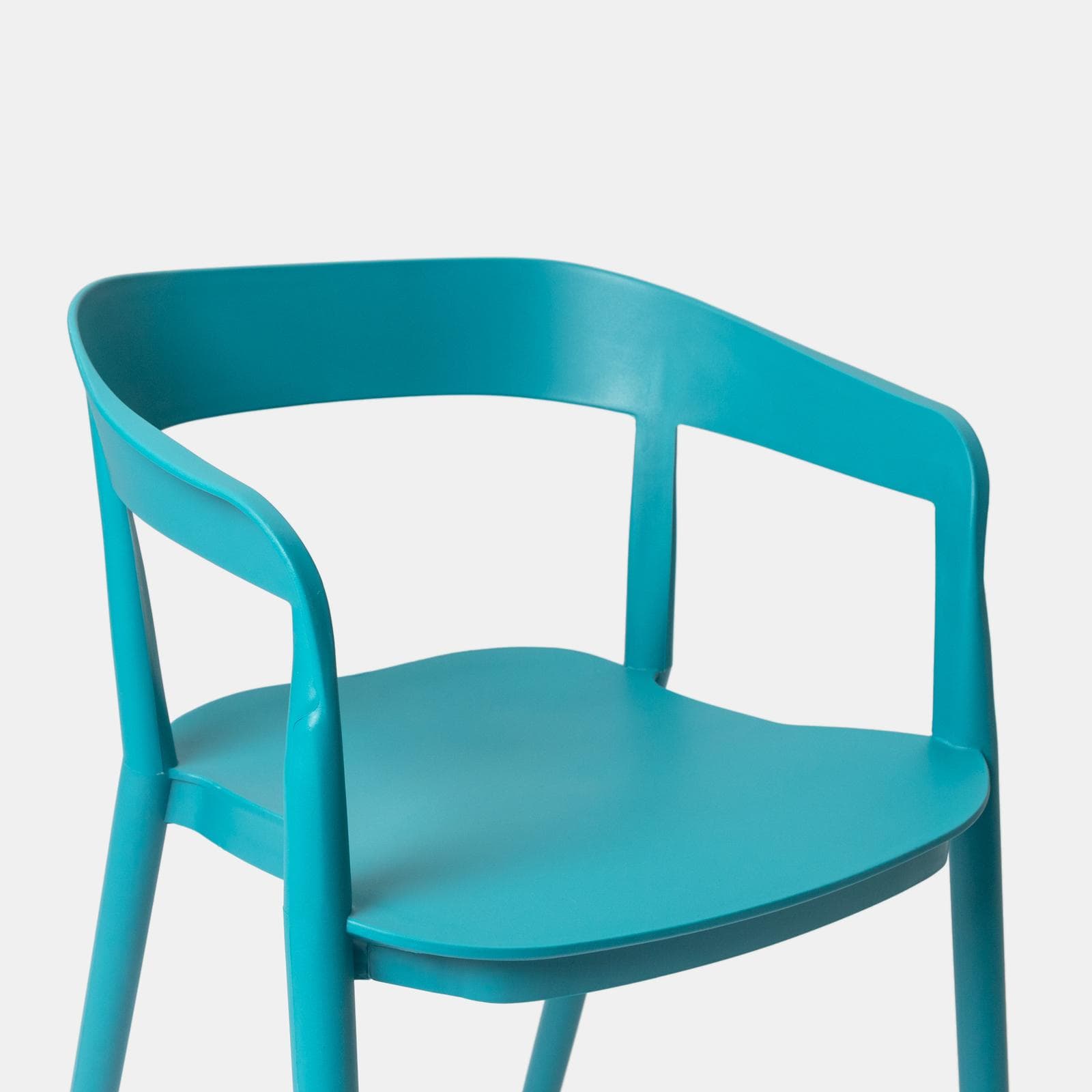 Sedia da giardino con schienale avvolgente in polipropilene blu maldive - Astrin