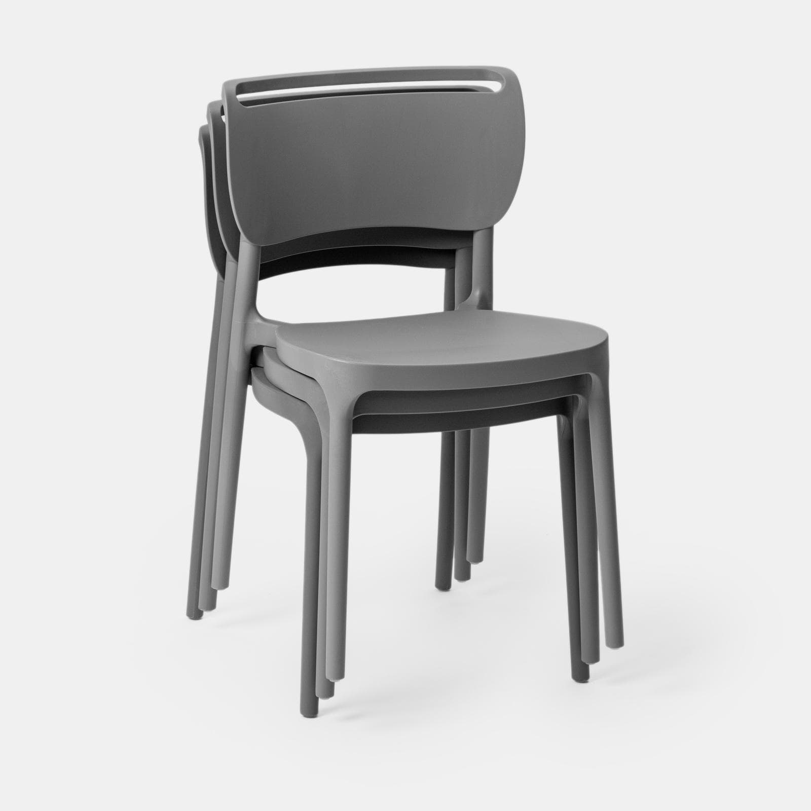 Sedia da giardino impilabile in polipropilene bianco - Clyde