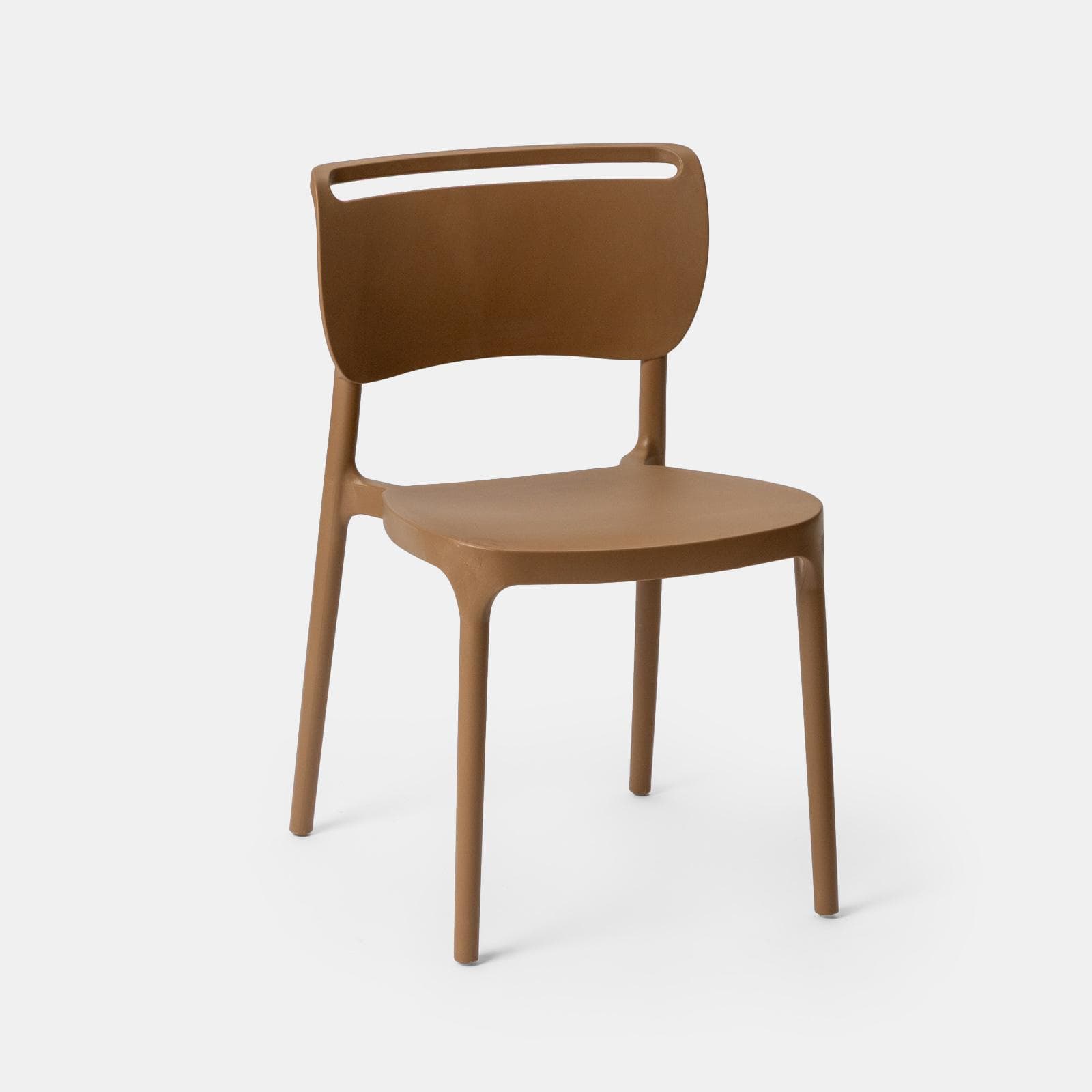 Sedia da giardino impilabile in polipropilene cappuccino - Clyde