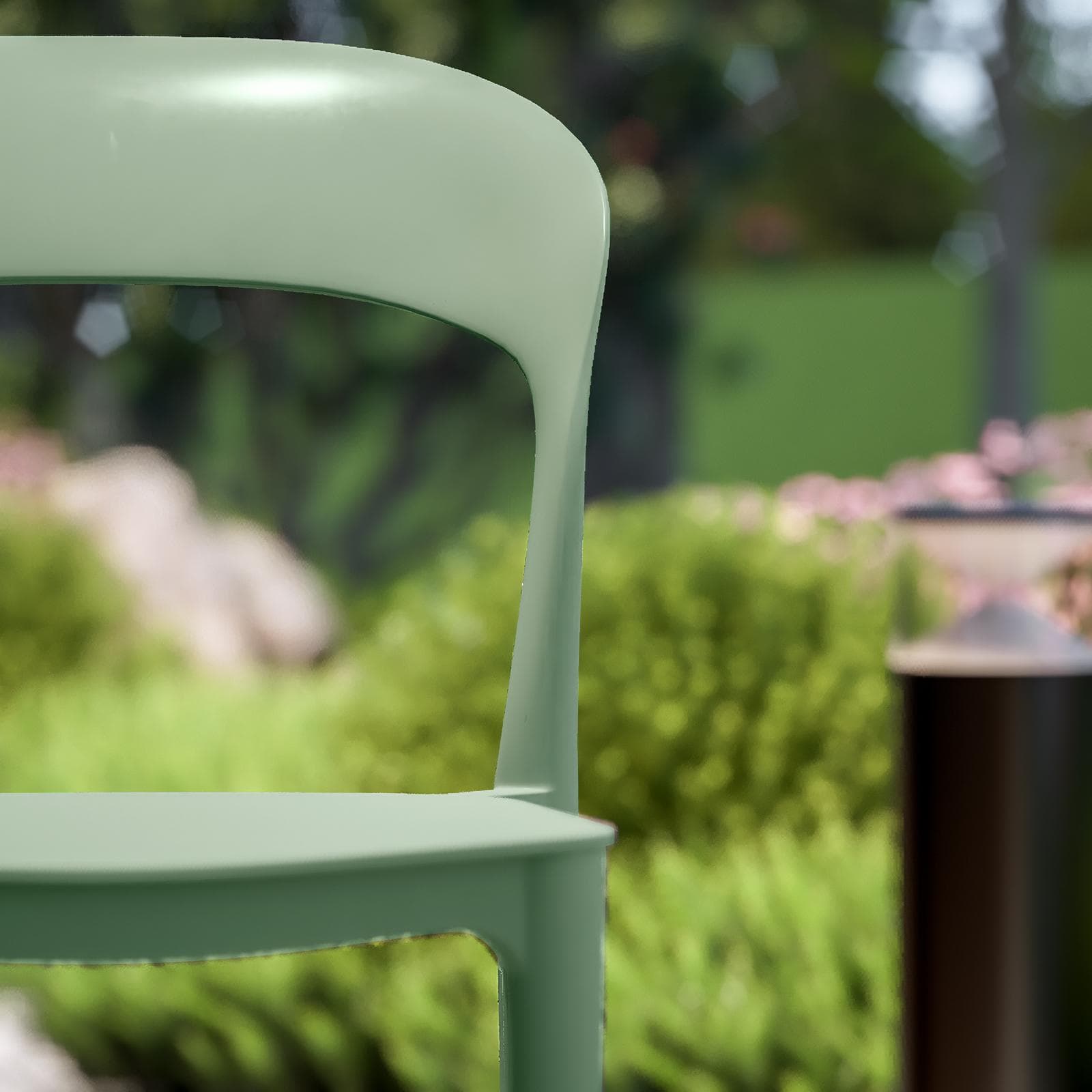 Sedia da giardino impilabile in polipropilene verde giada - Valda
