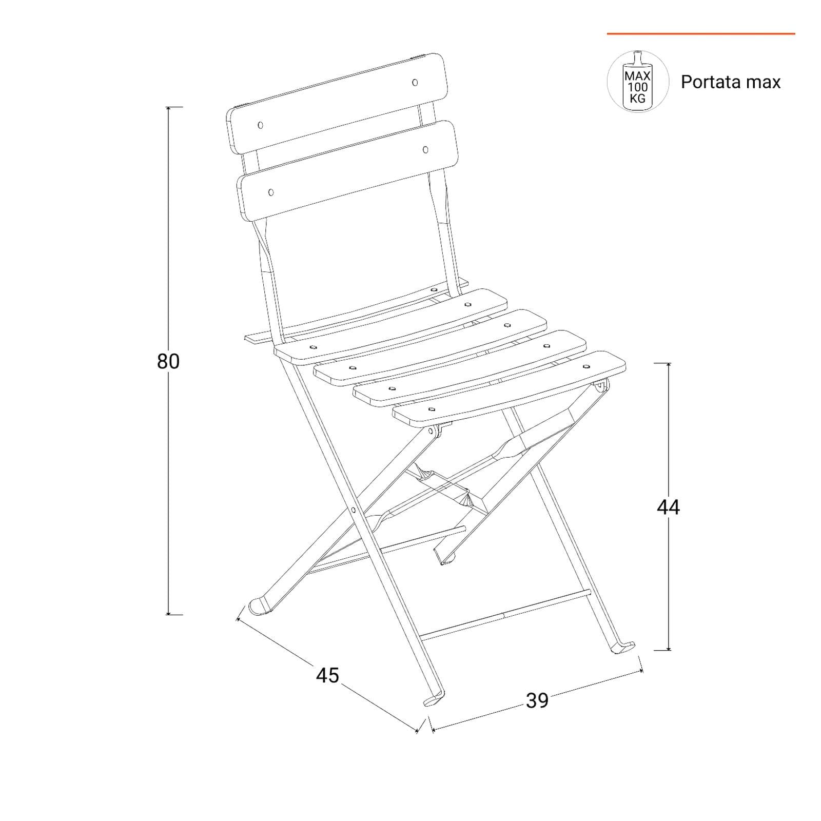 Sedia da giardino pieghevole in metallo bianco - Atelier