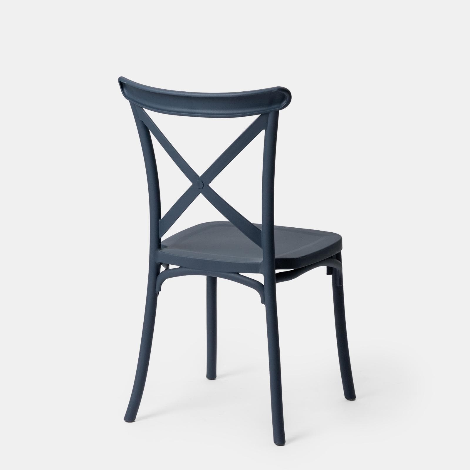 Sedia da giardino con schienale incrociato in polipropilene blu - Demetra