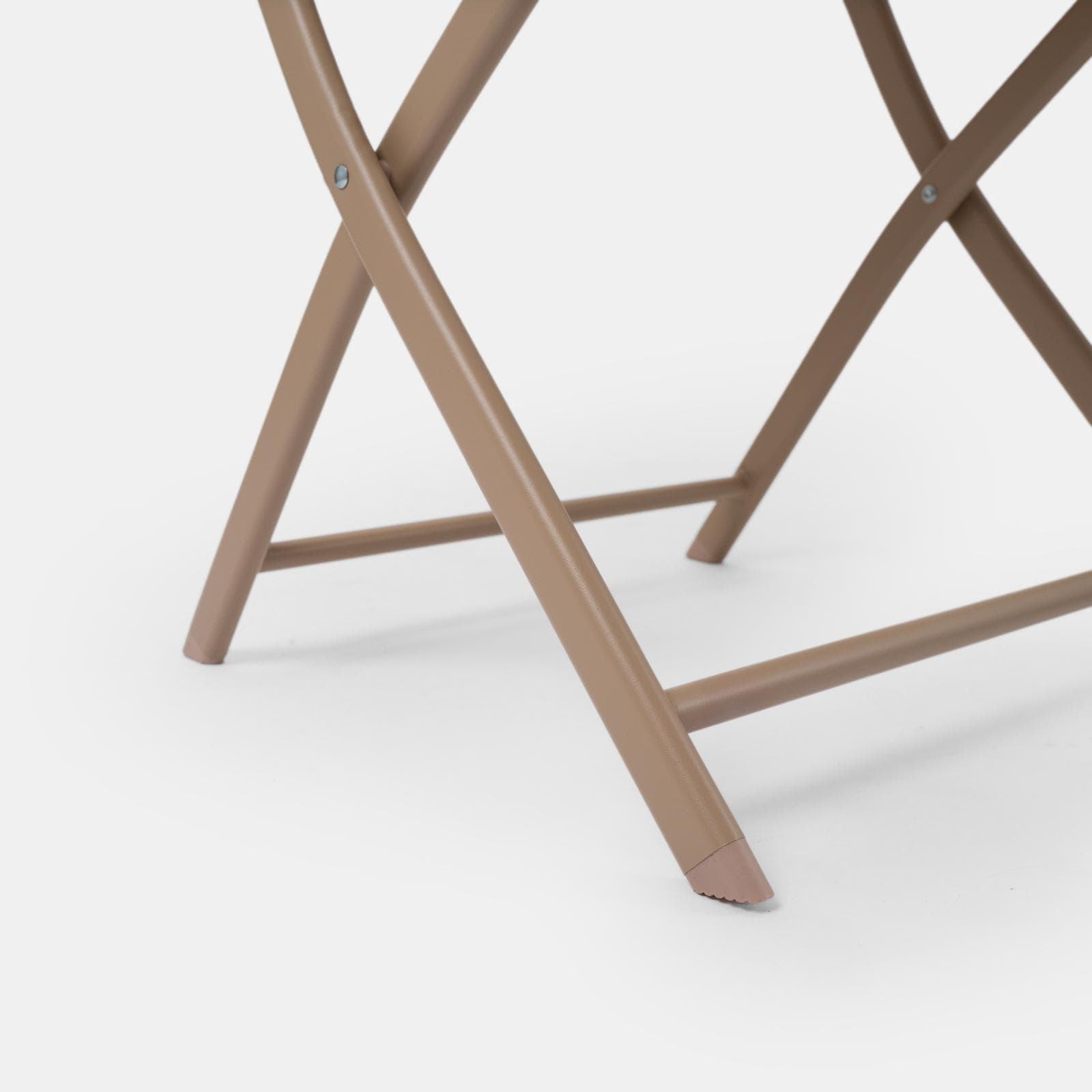 Sedia da giardino pieghevole in acciaio beige e textilene tortora - Iuba