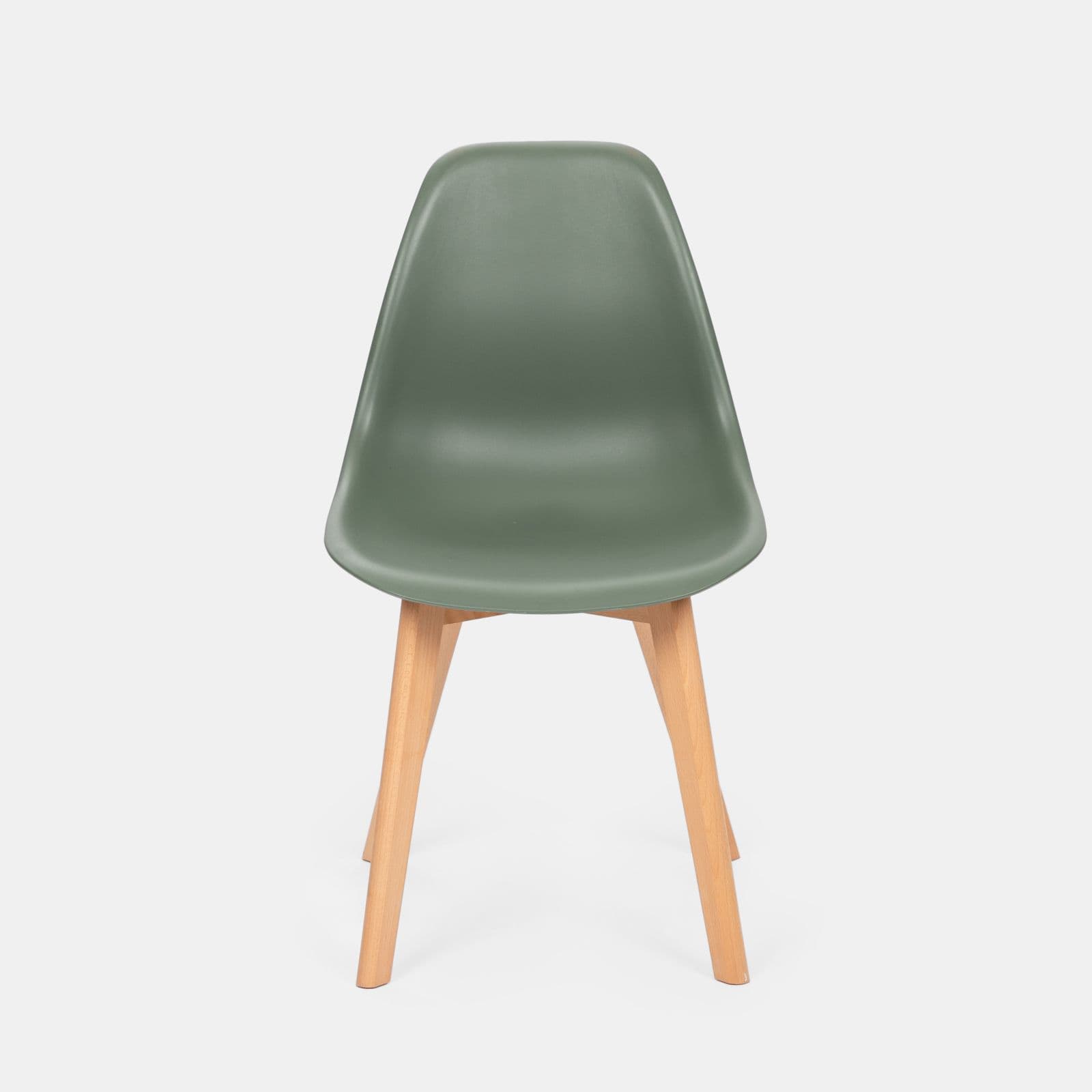 Sedia da interni verde bosco con gambe in legno - Alborg
