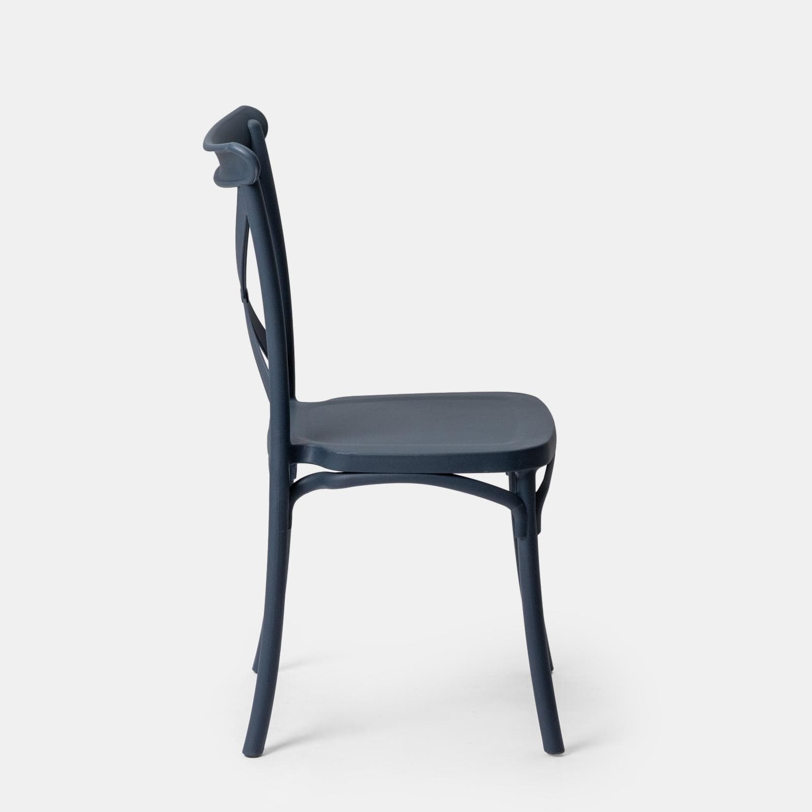 Sedia da interno impilabile in polipropilene blu scuro - Demetra