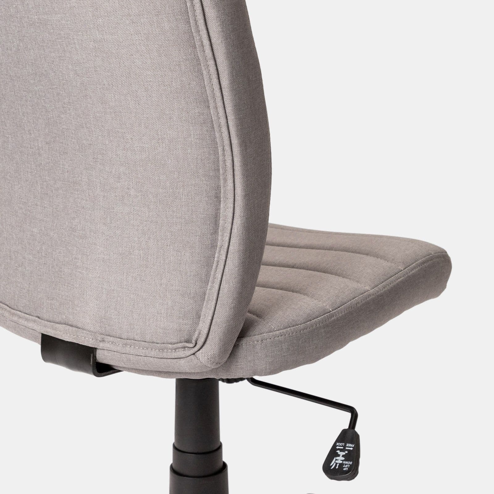 Sedia girevole da ufficio in tessuto grigio chiaro con altezza regolabile e base in nylon - Tamara
