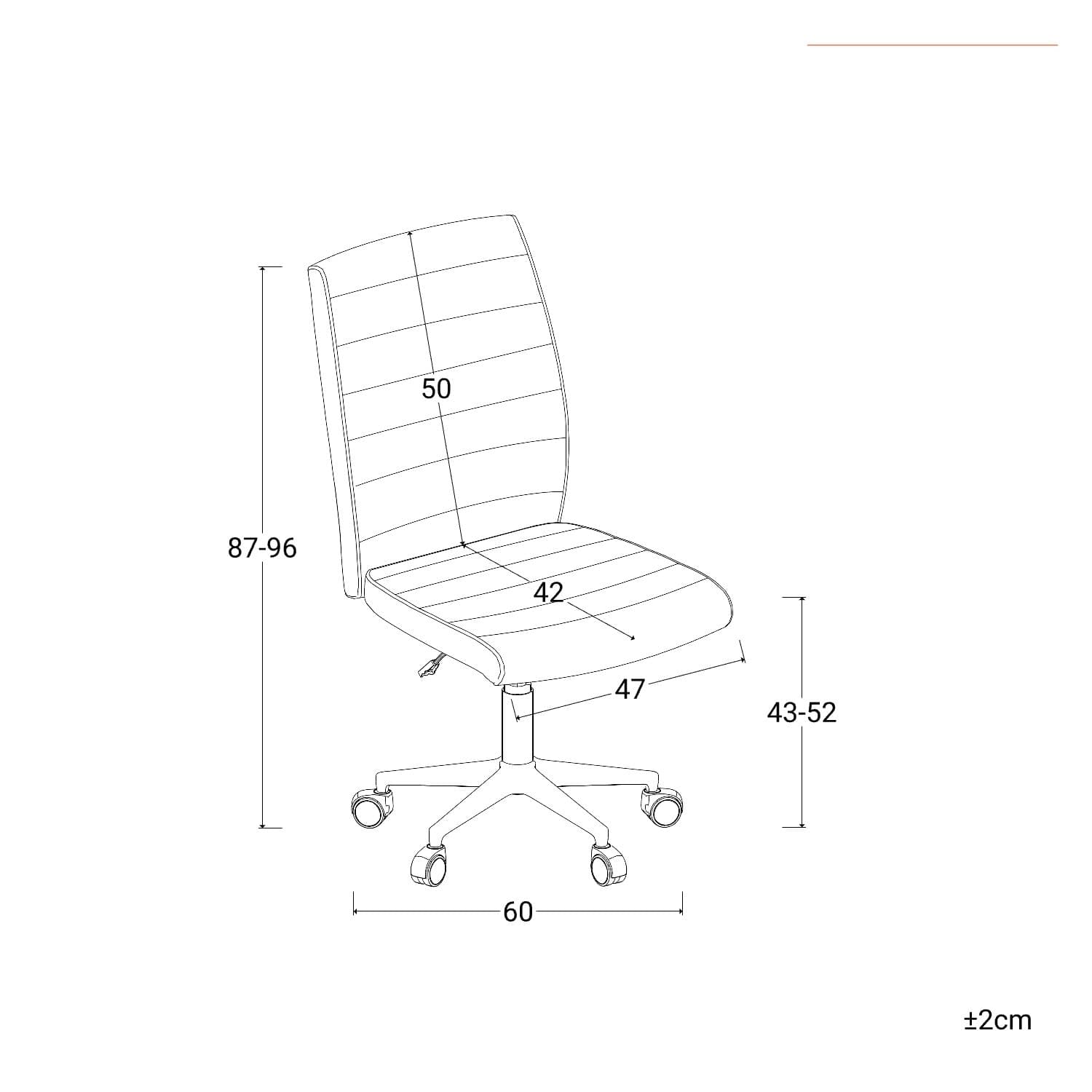 Sedia girevole da ufficio in tessuto grigio chiaro con altezza regolabile e base in nylon - Tamara