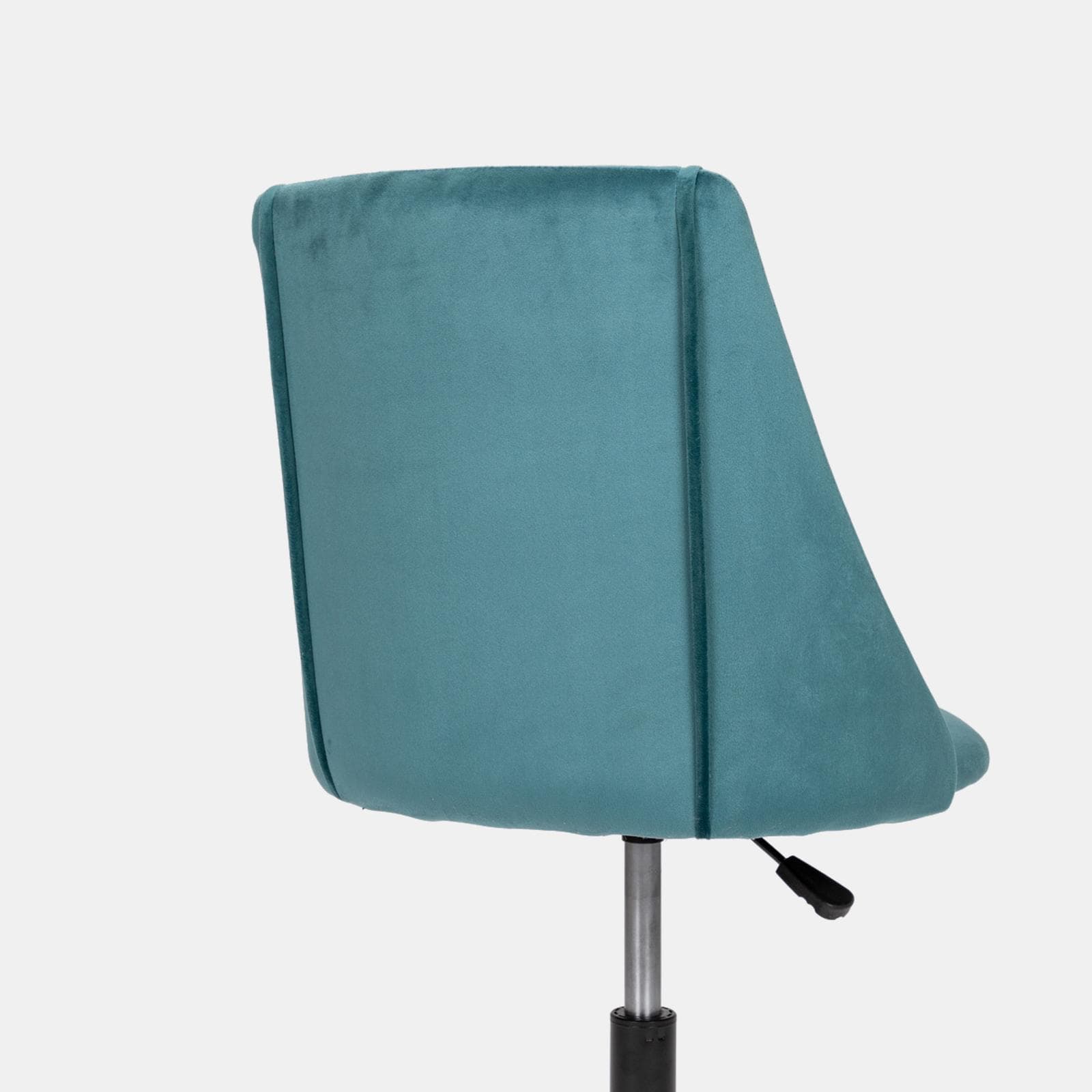Sedia da ufficio girevole in velluto blu petrolio con base in metallo nero - Iupak Roller