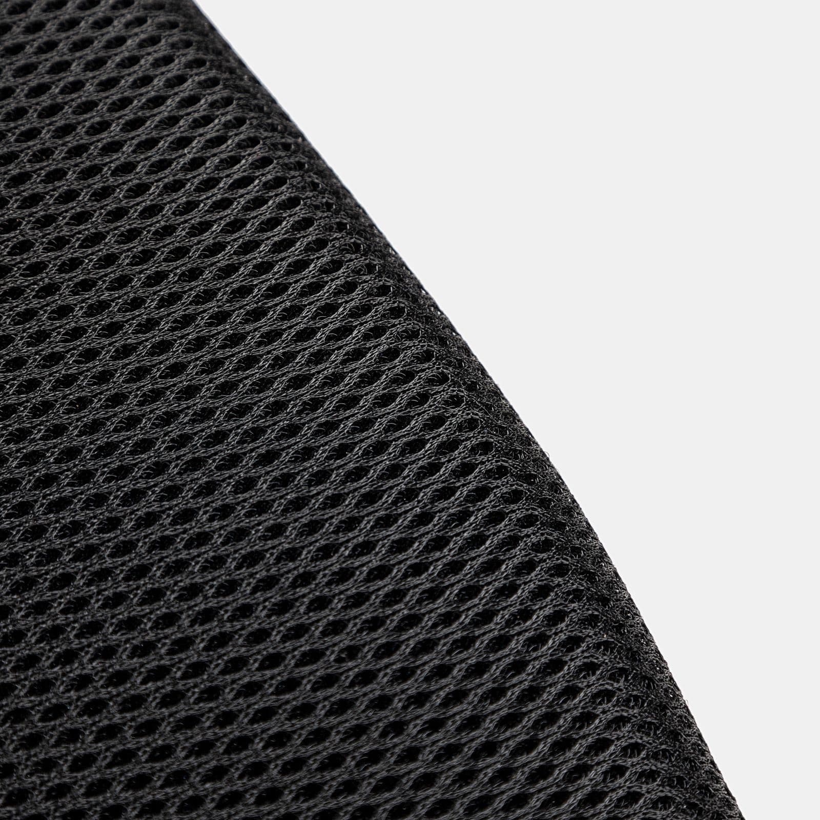 Poltrona da ufficio girevole in tessuto mesh nero e schienale traspirante grigio - Caprilla