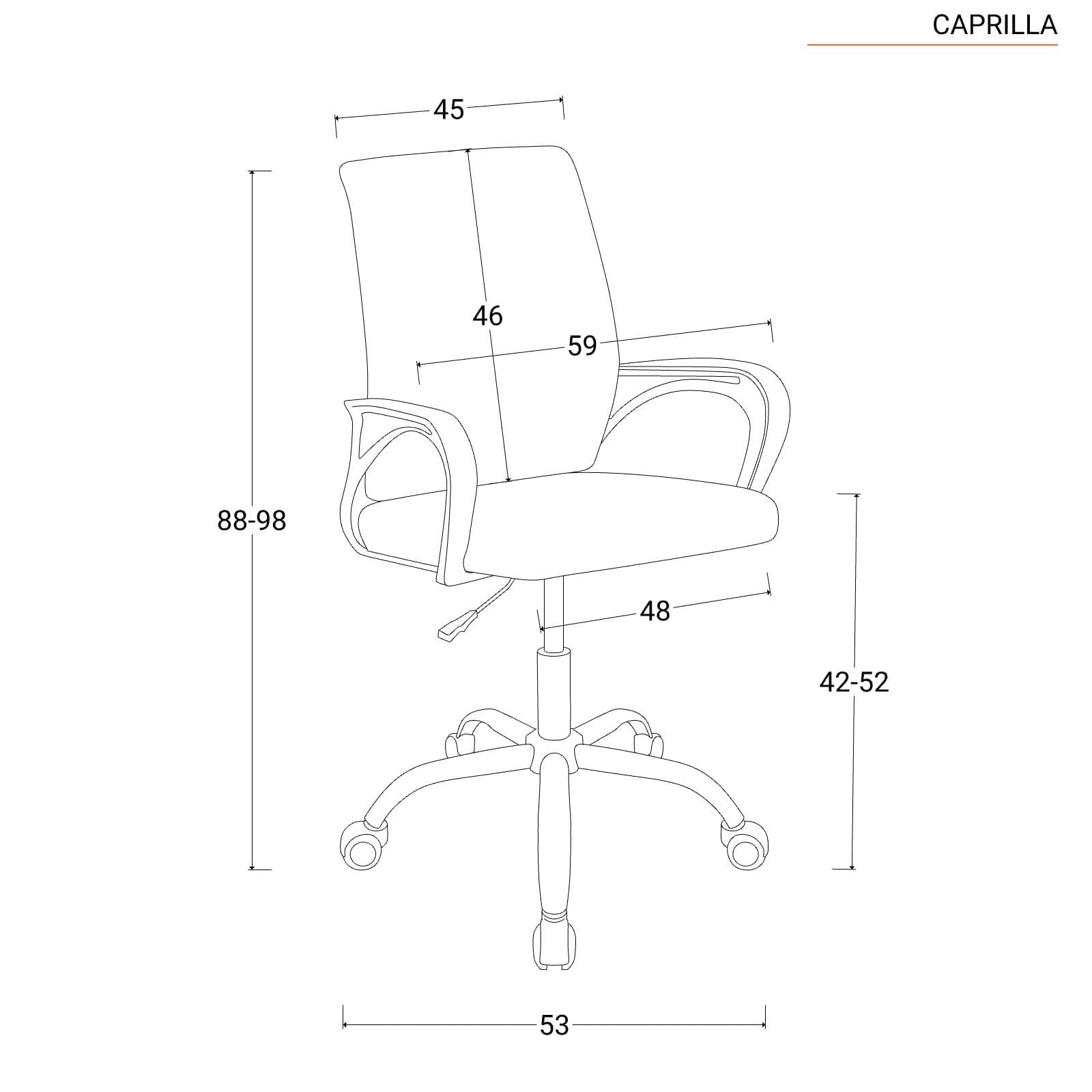 Poltrona da ufficio girevole in tessuto mesh nero e schienale traspirante grigio - Caprilla