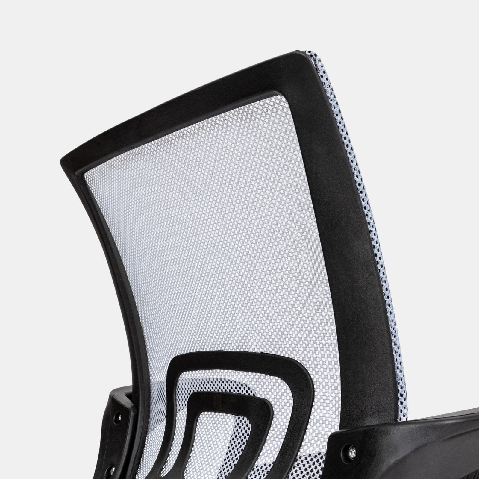Sedia da ufficio girevole in tessuto mesh nero e schienale traspirante grigio - Lizzy
