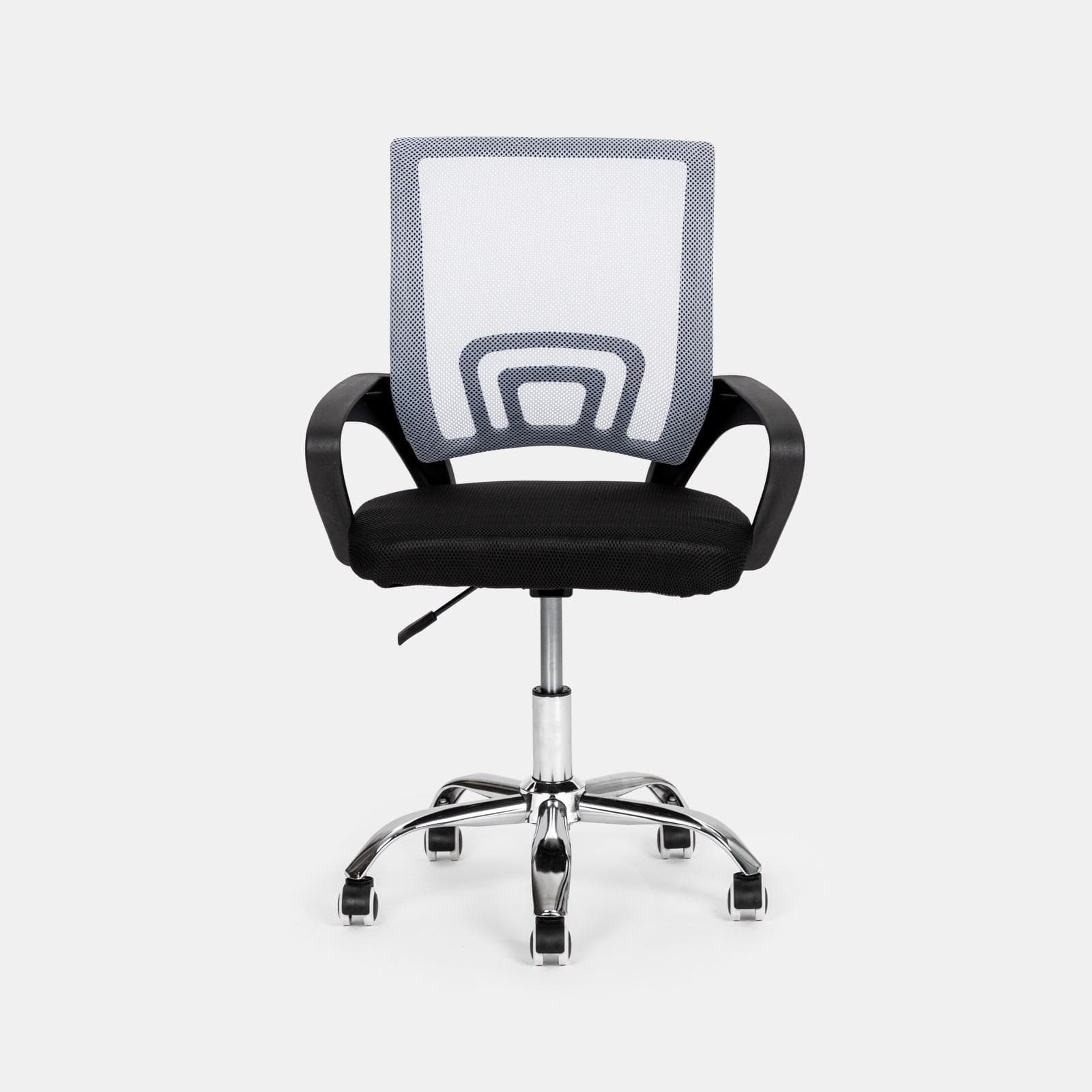 Sedia da ufficio girevole in tessuto mesh nero e schienale traspirante grigio - Lizzy