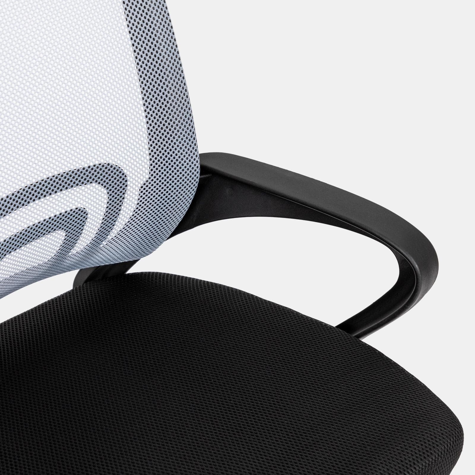 Sedia da ufficio girevole in tessuto mesh nero e schienale traspirante grigio - Lizzy