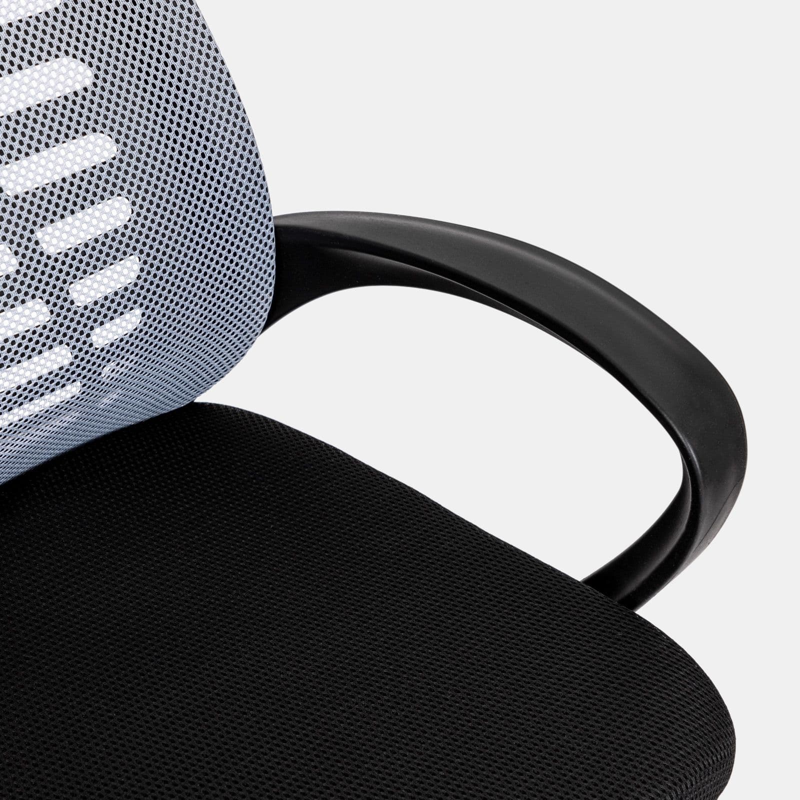 Sedia da ufficio girevole in tessuto mesh nero e schienale traspirante grigio - Storex