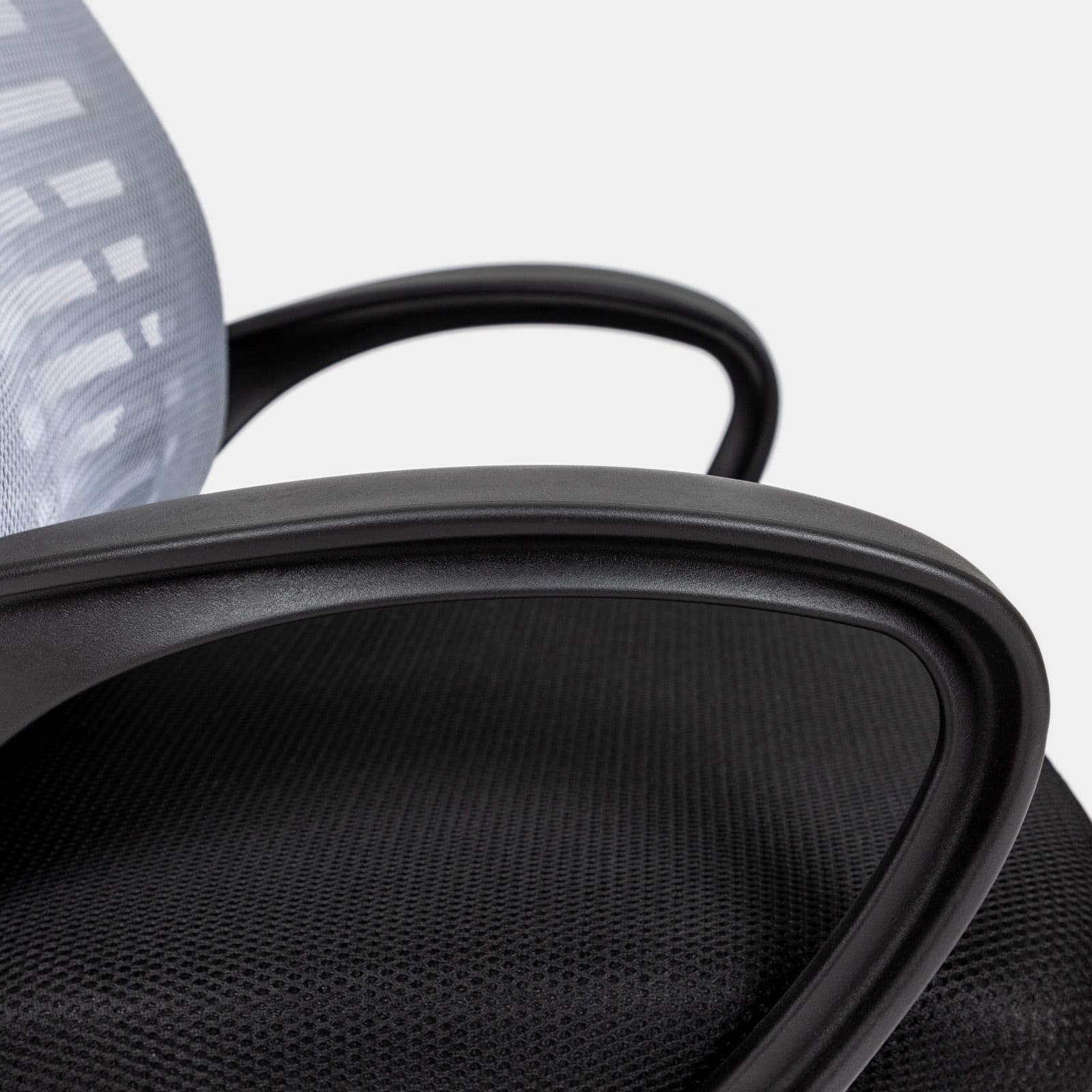 Sedia da ufficio girevole in tessuto mesh nero e schienale traspirante grigio - Storex