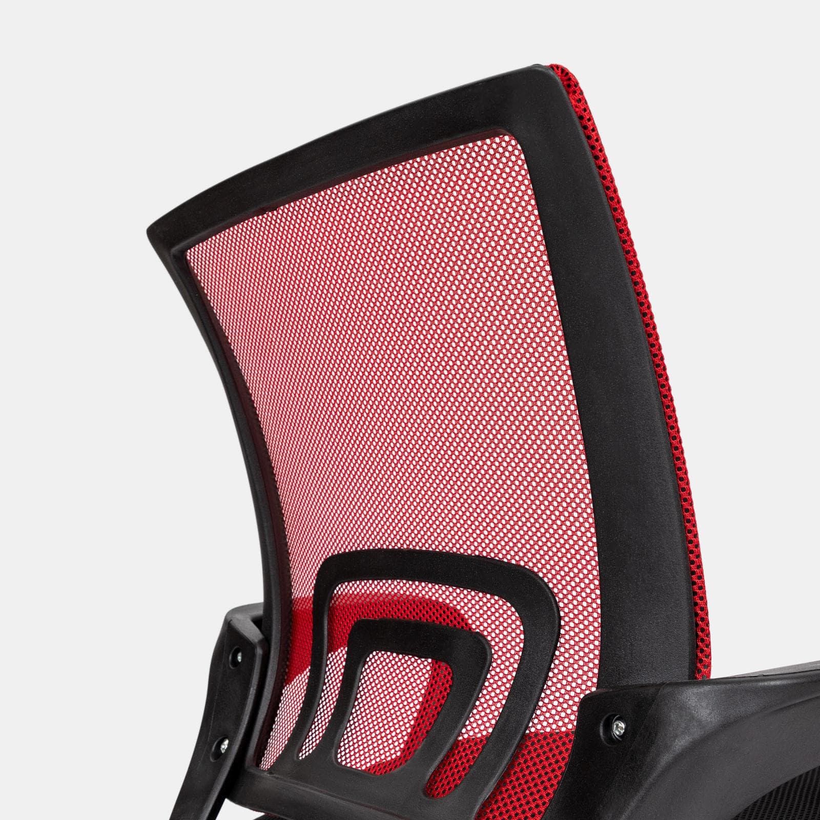 Sedia da ufficio girevole in tessuto mesh nero e schienale traspirante rosso - Lizzy