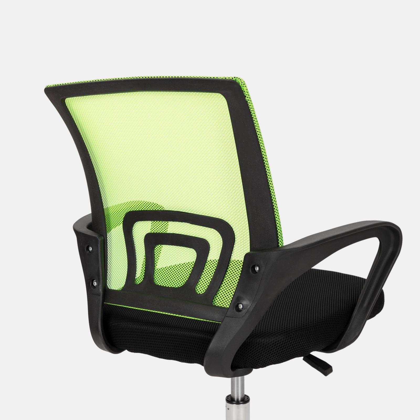 Sedia da ufficio girevole in tessuto mesh nero e schienale traspirante verde - Lizzy