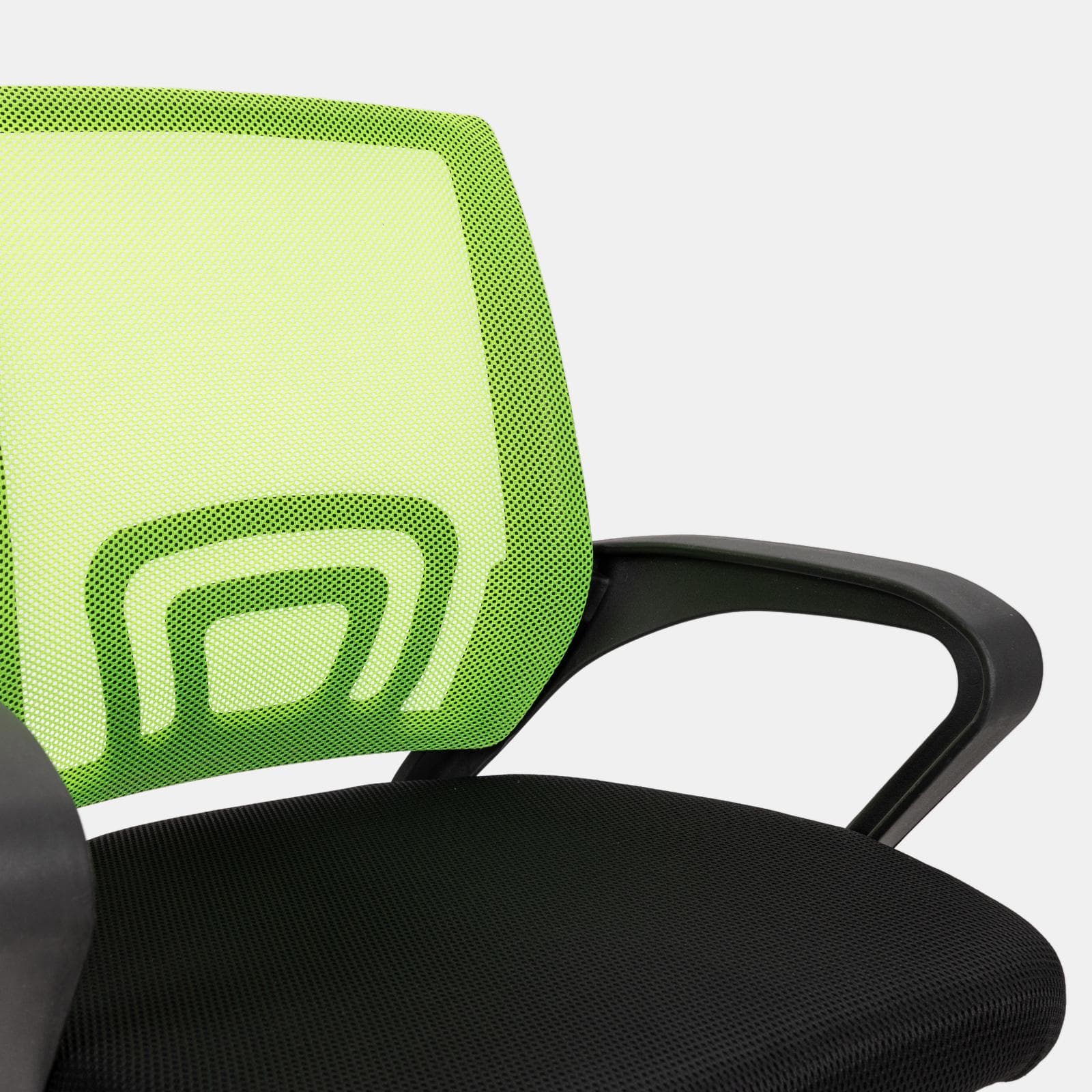 Sedia da ufficio girevole in tessuto mesh nero e schienale traspirante verde - Lizzy