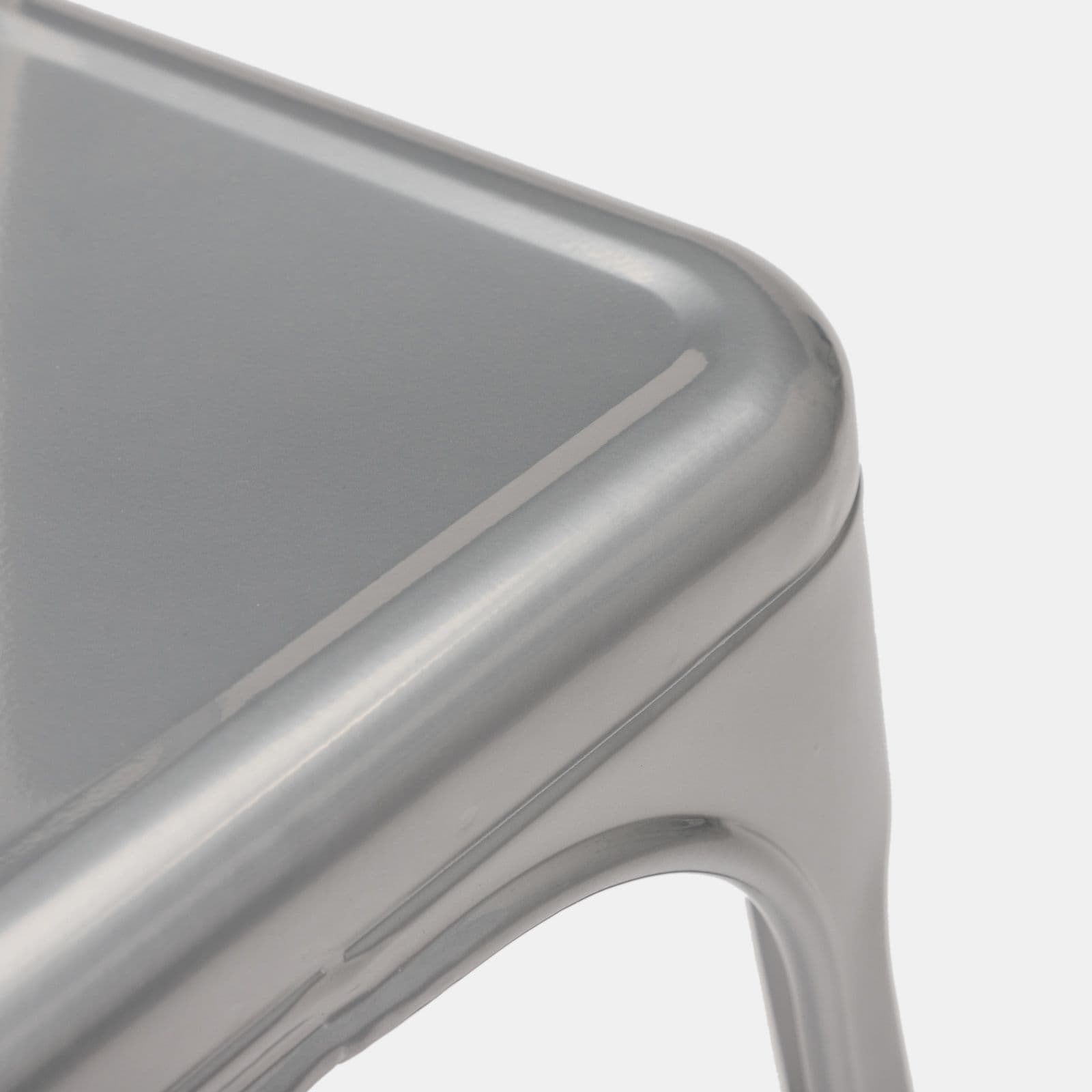 Sedia impilabile stile industrial in metallo grigio - Farley