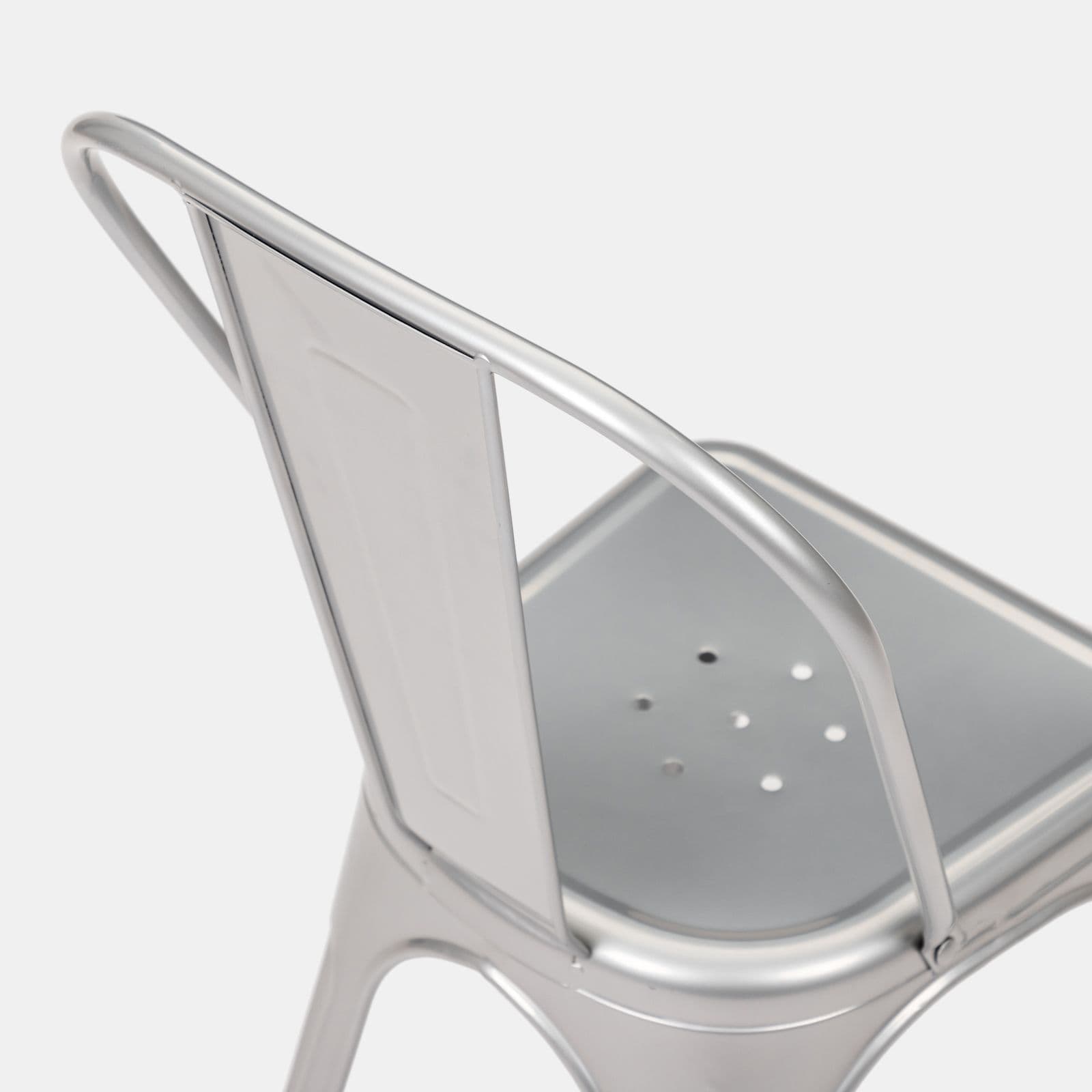 Sedia impilabile stile industrial in metallo grigio - Farley