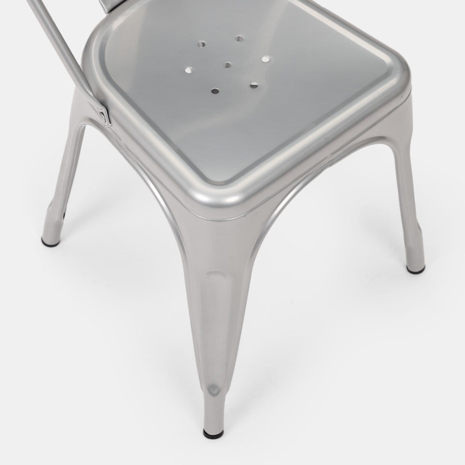 Sedia impilabile stile industrial in metallo grigio - Farley
