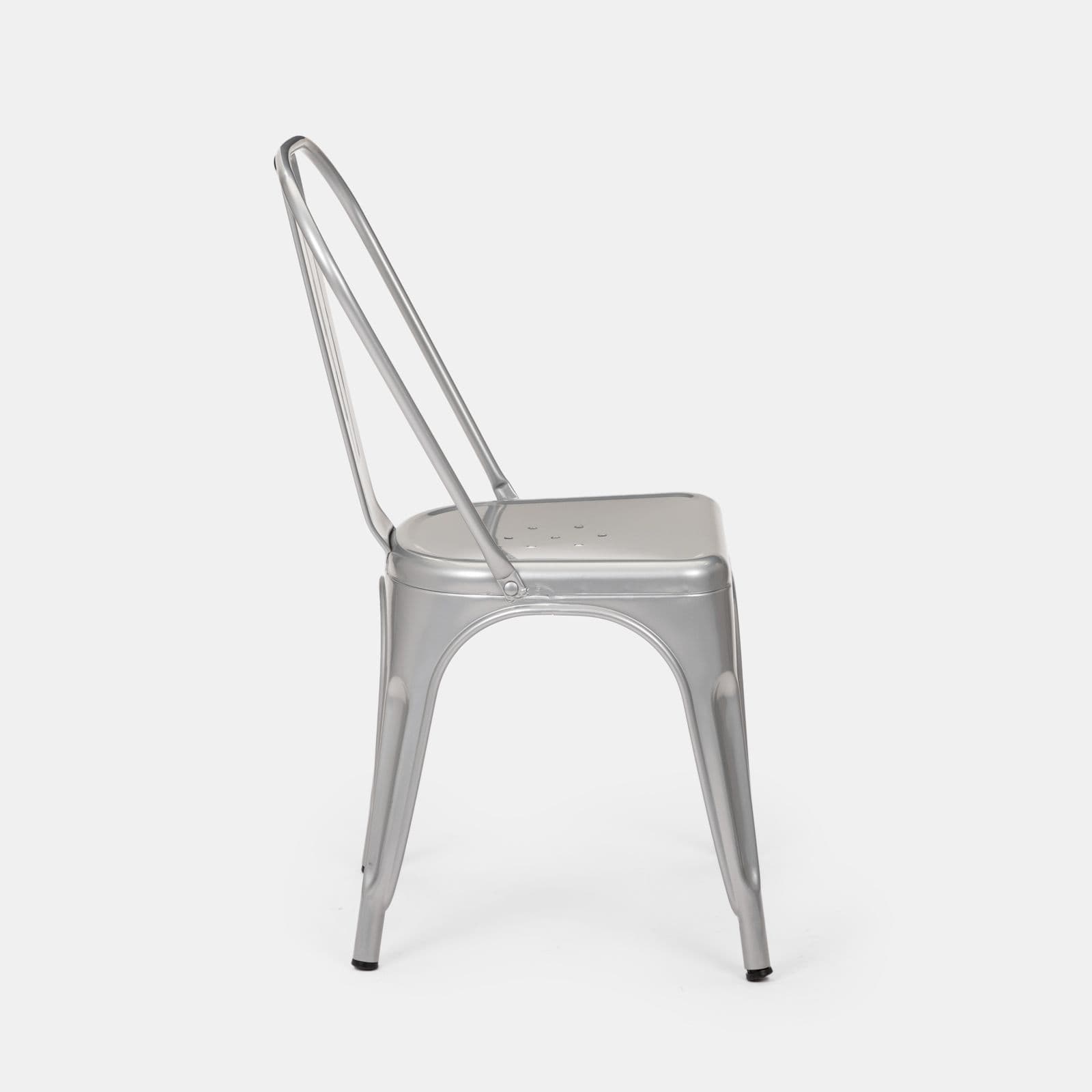 Sedia impilabile stile industrial in metallo grigio - Farley
