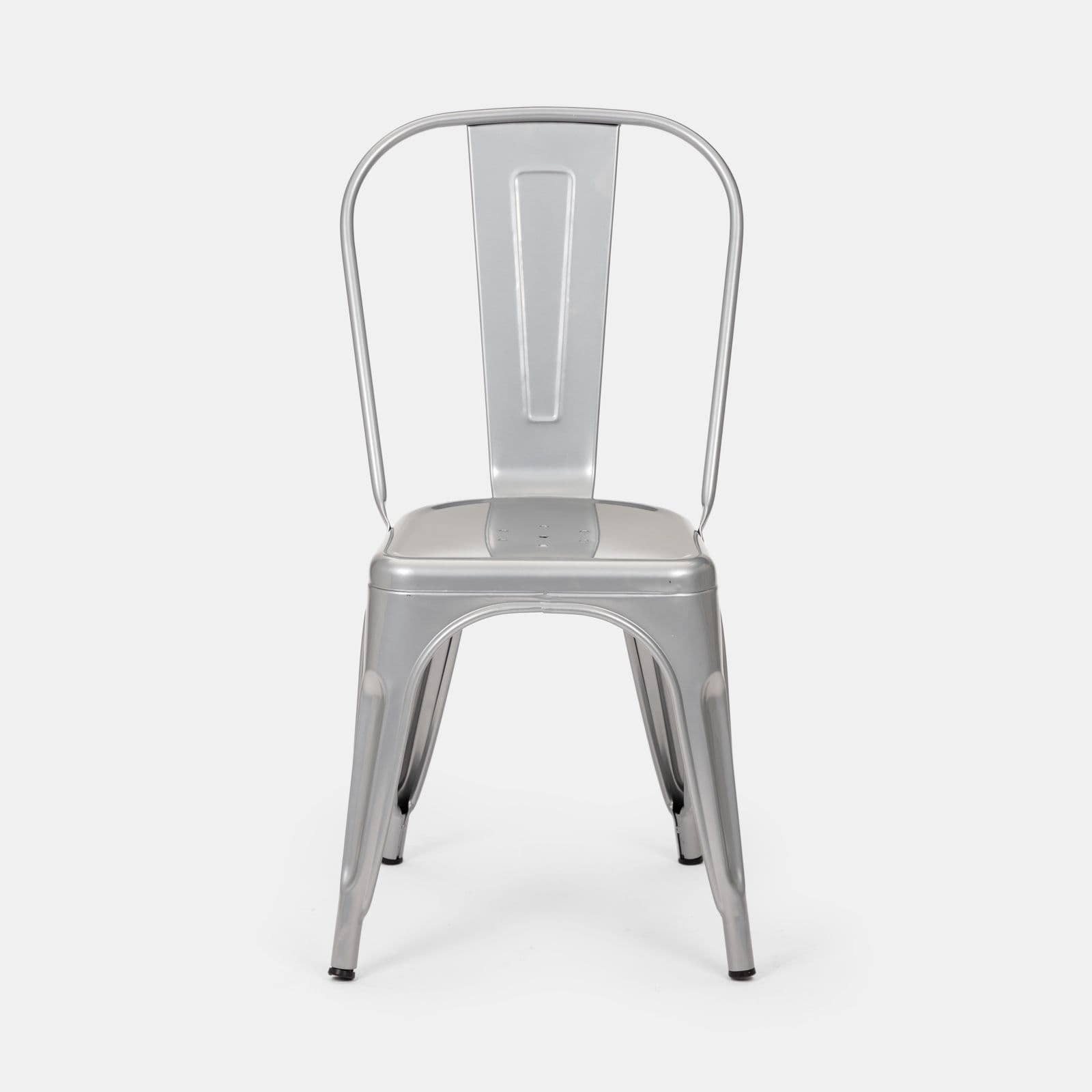 Sedia impilabile stile industrial in metallo grigio - Farley