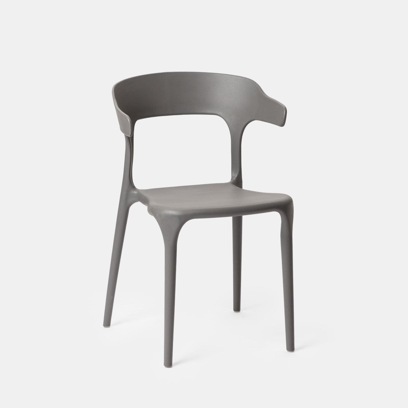 Sedia impilabile con braccioli design in polipropilene grigio - Dibra