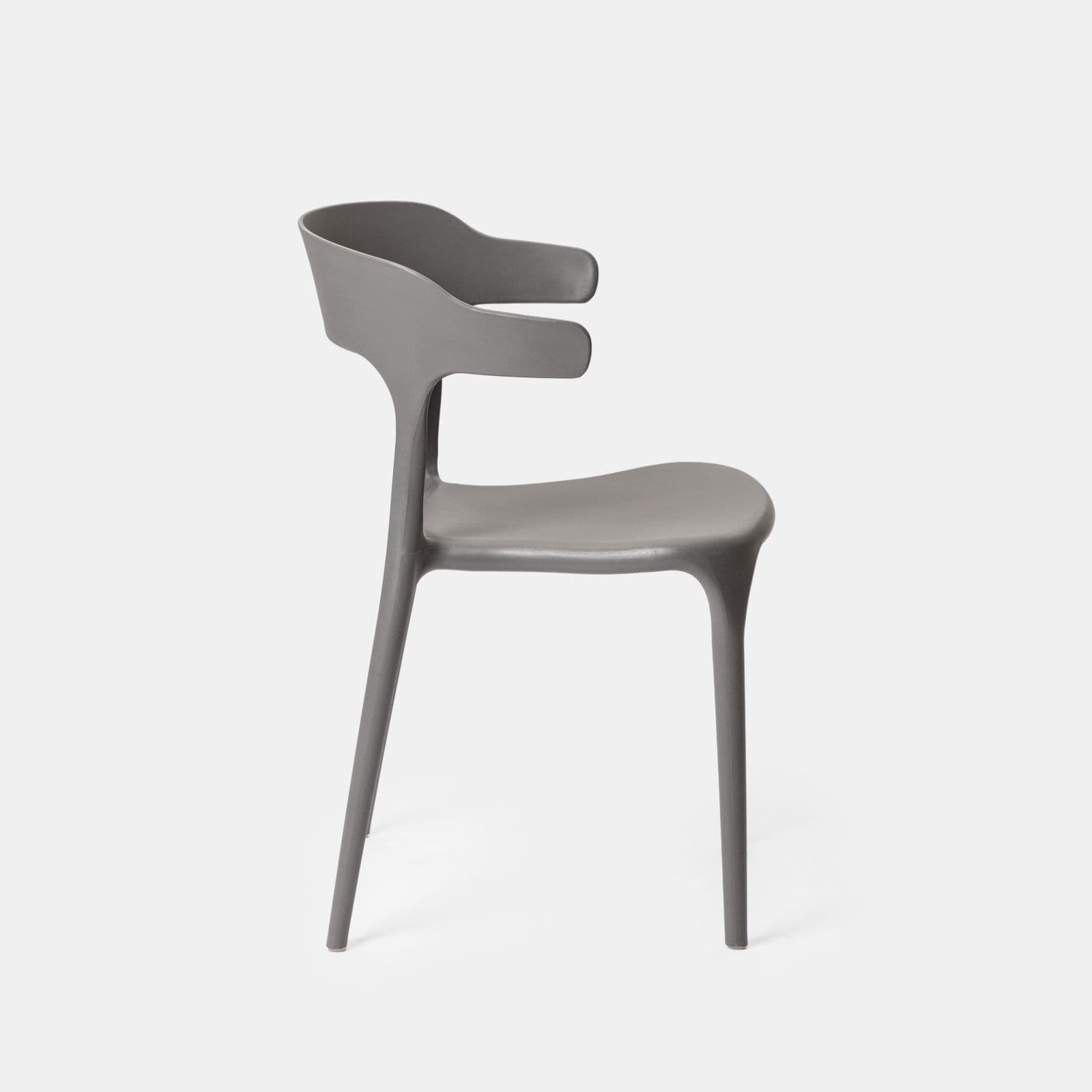 Sedia impilabile con braccioli design in polipropilene grigio - Dibra