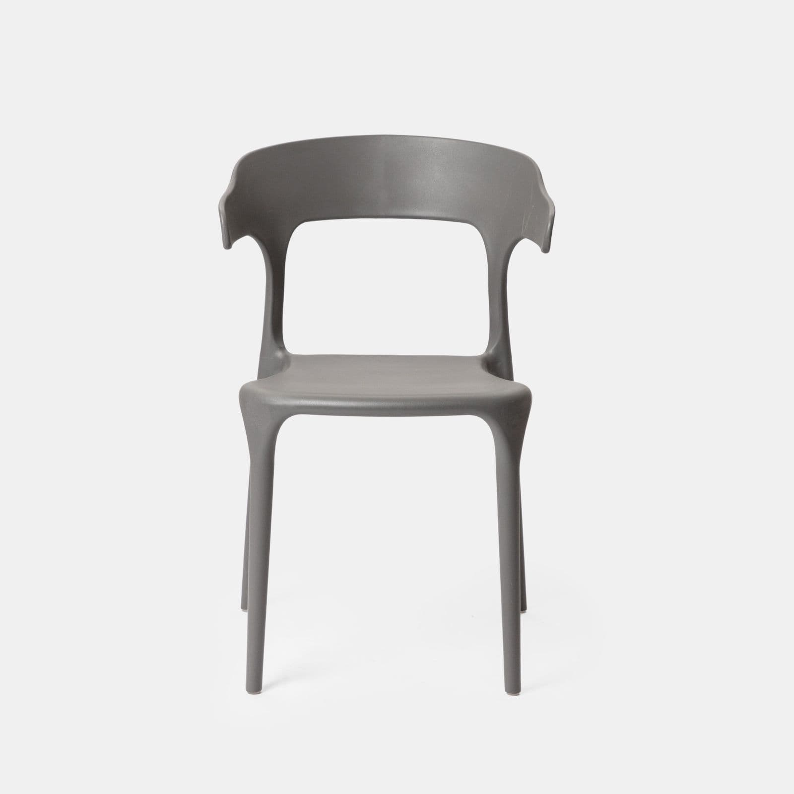 Sedia impilabile con braccioli design in polipropilene grigio - Dibra