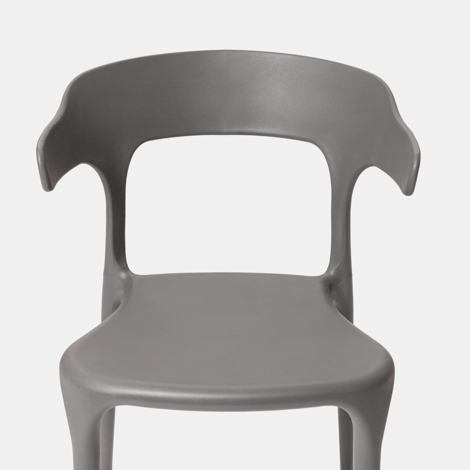 Sedia impilabile con braccioli design in polipropilene grigio - Dibra
