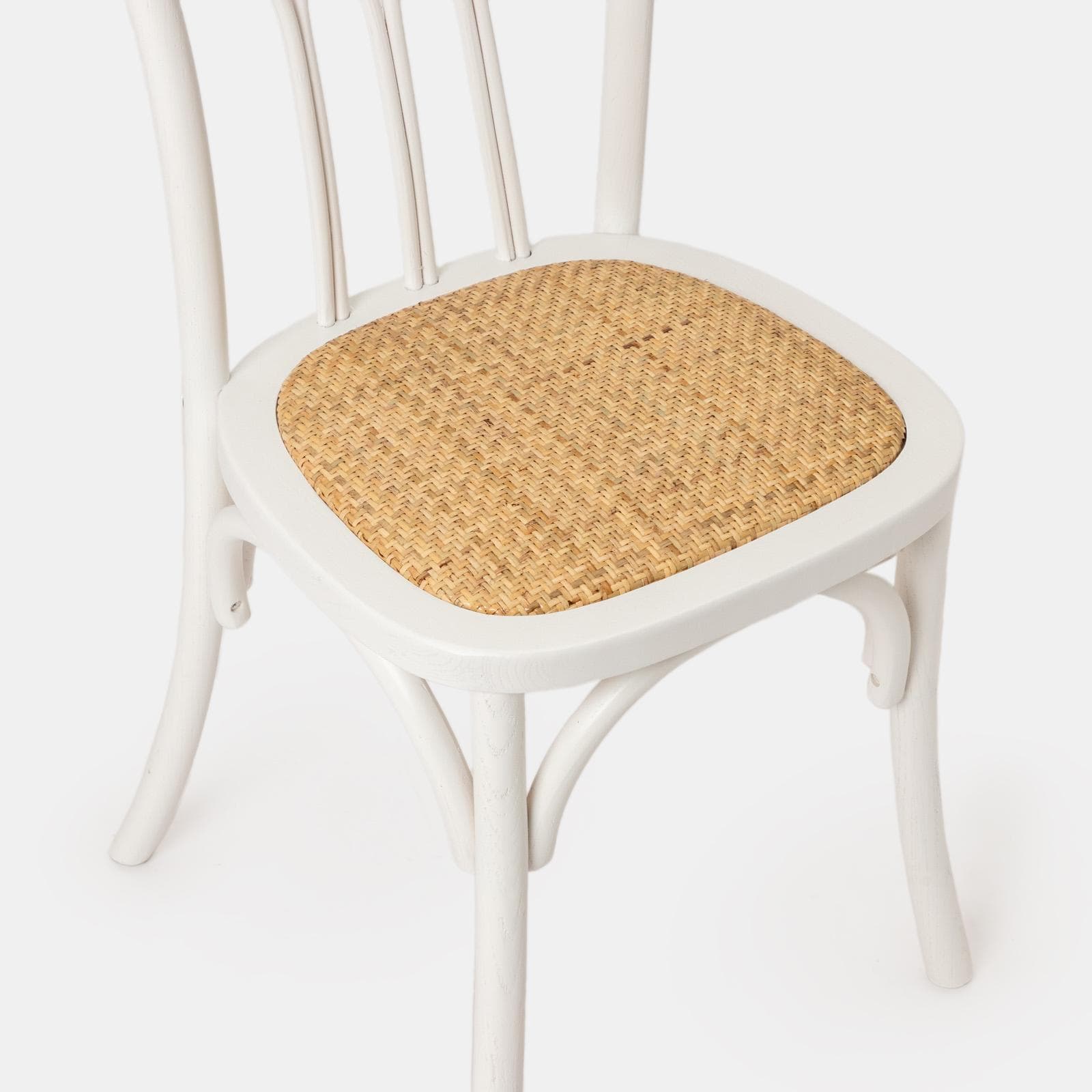Sedia in legno di olmo bianco con seduta in rattan - Aymit