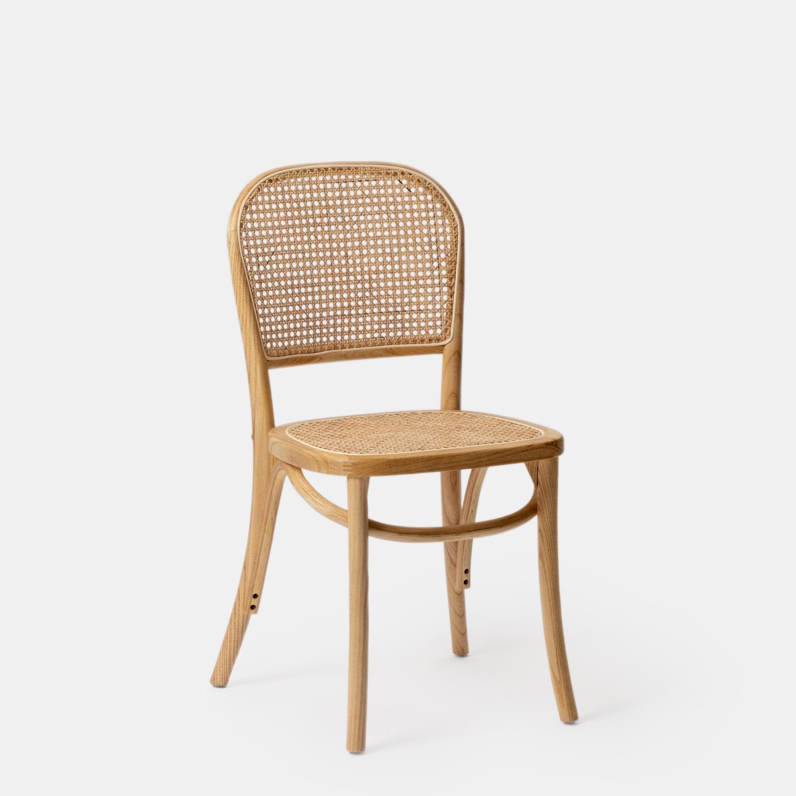 Sedia in legno di olmo con seduta e schienale in rattan - Kerim