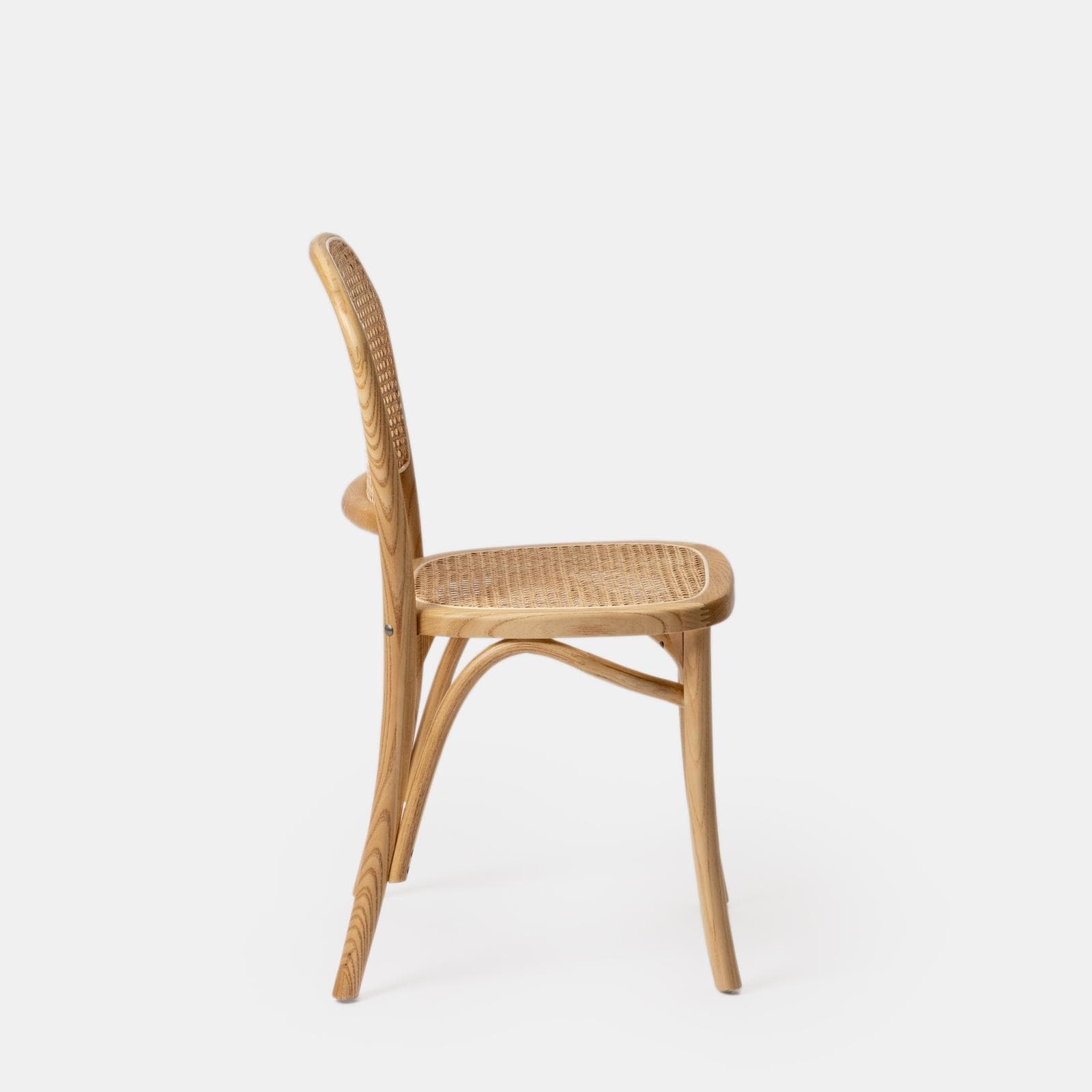 Sedia in legno di olmo con seduta e schienale in rattan - Kerim