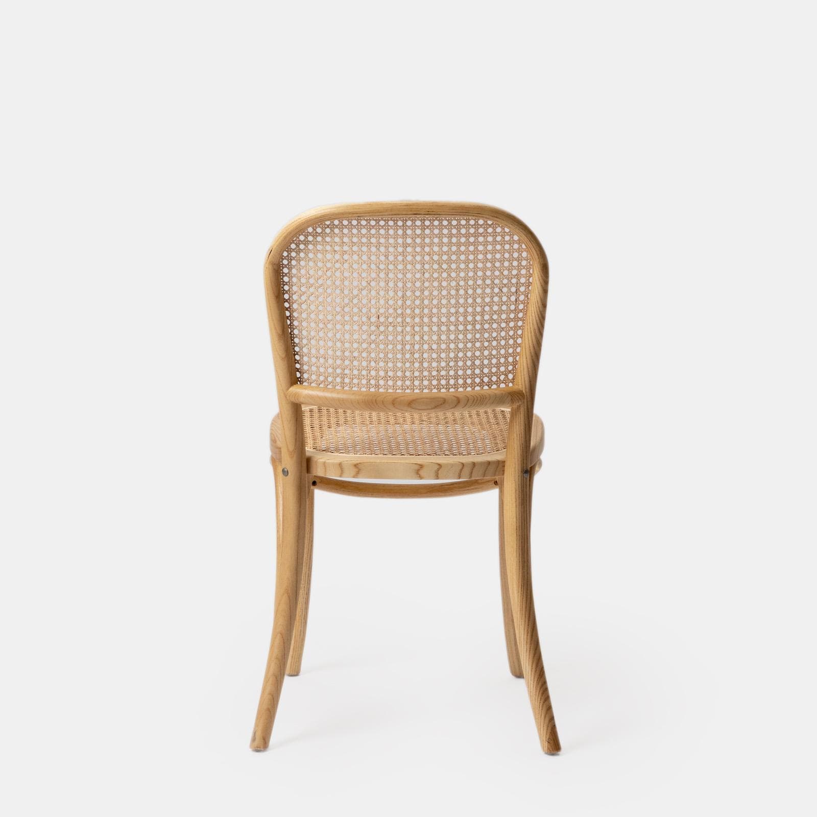 Sedia in legno di olmo con seduta e schienale in rattan - Kerim