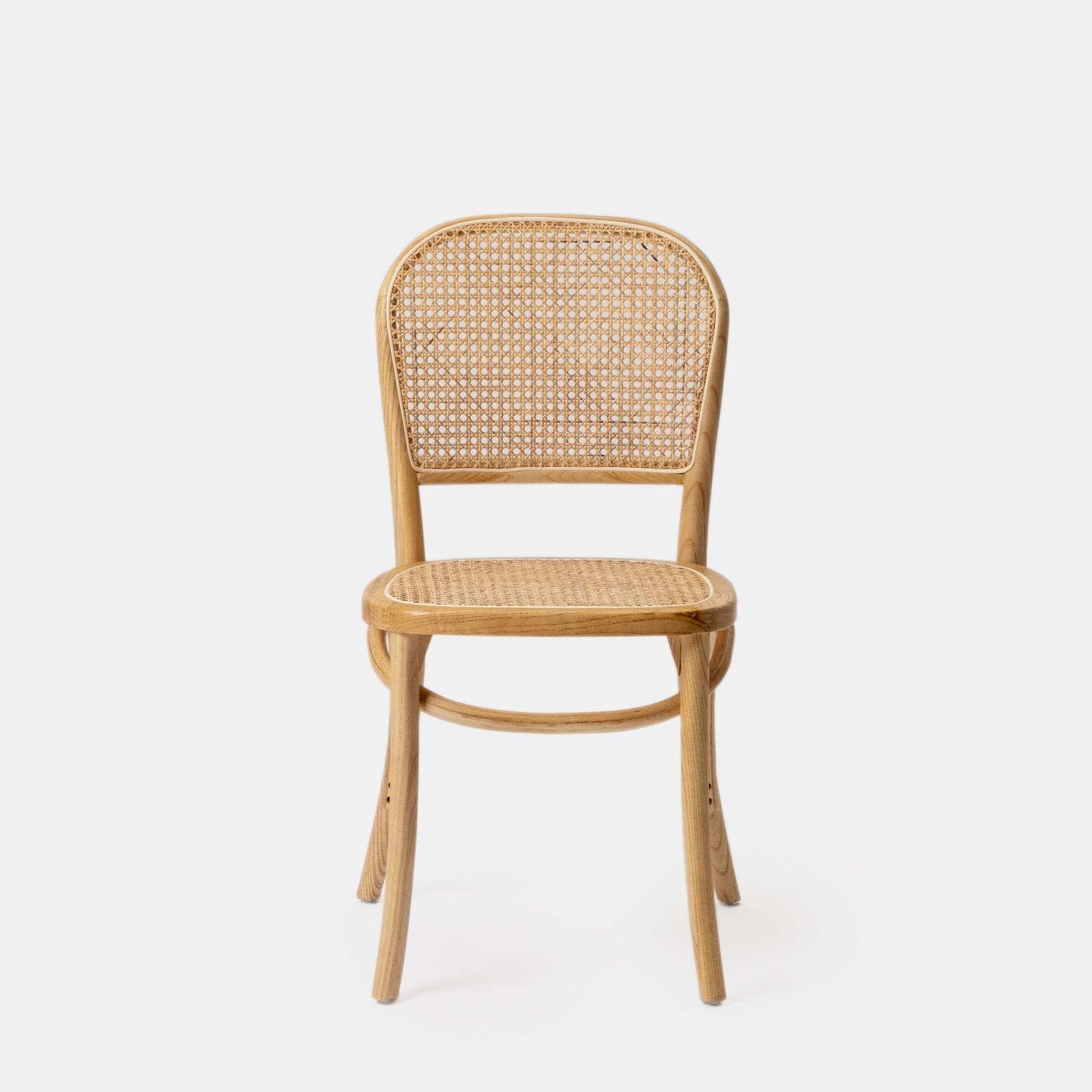 Sedia in legno di olmo con seduta e schienale in rattan - Kerim