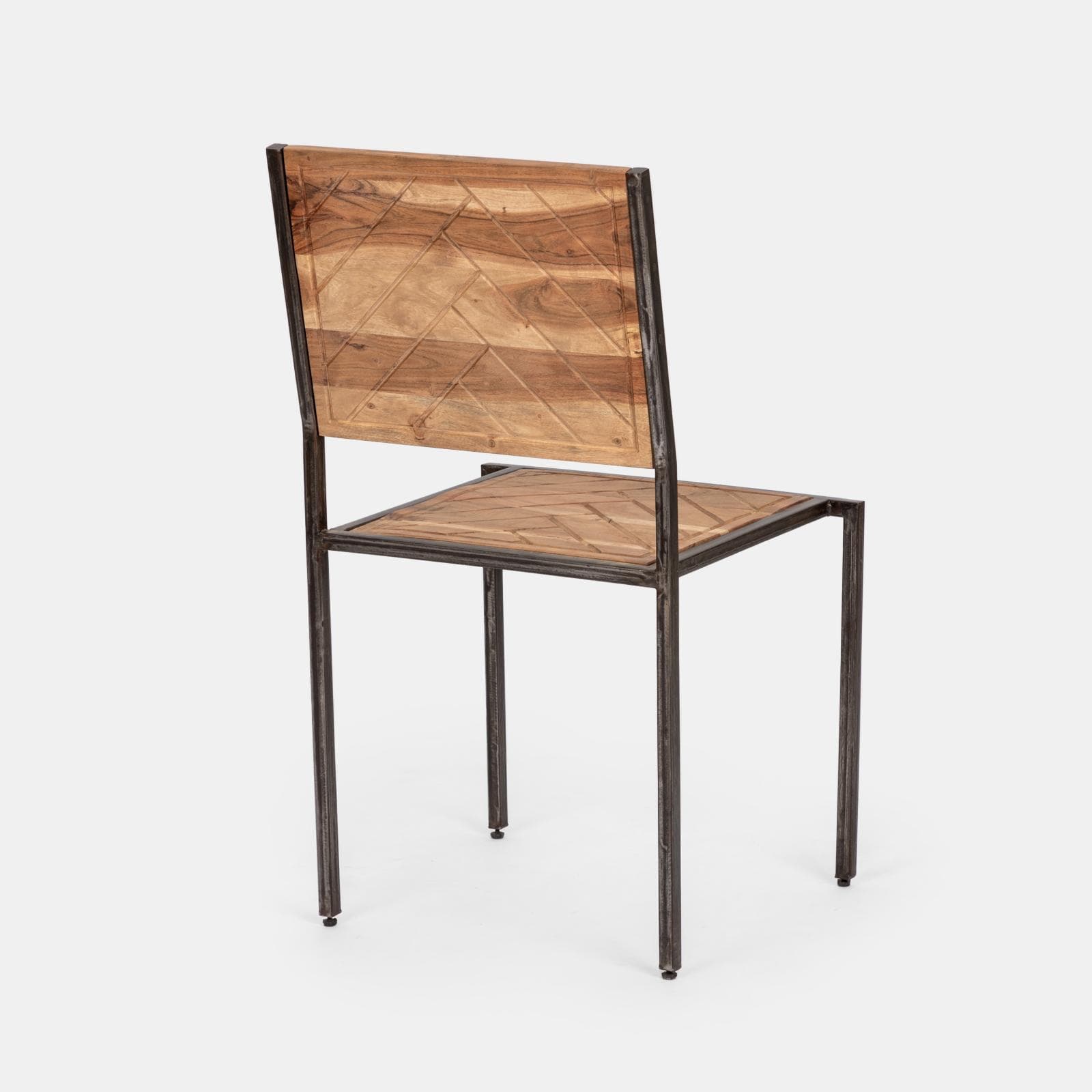 Sedia in legno di acacia e metallo nero - Freia Acacia