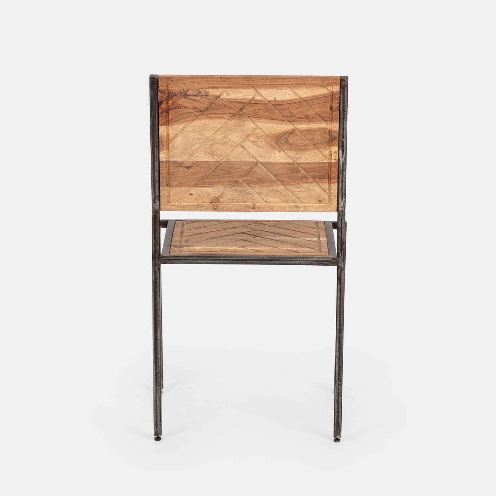 Sedia in legno di acacia e metallo nero - Freia Acacia